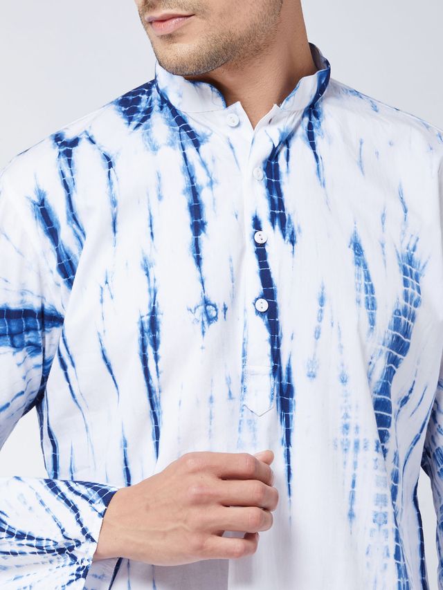 Men's Blue Pure Cotton Straight Kurta Pyjama Set