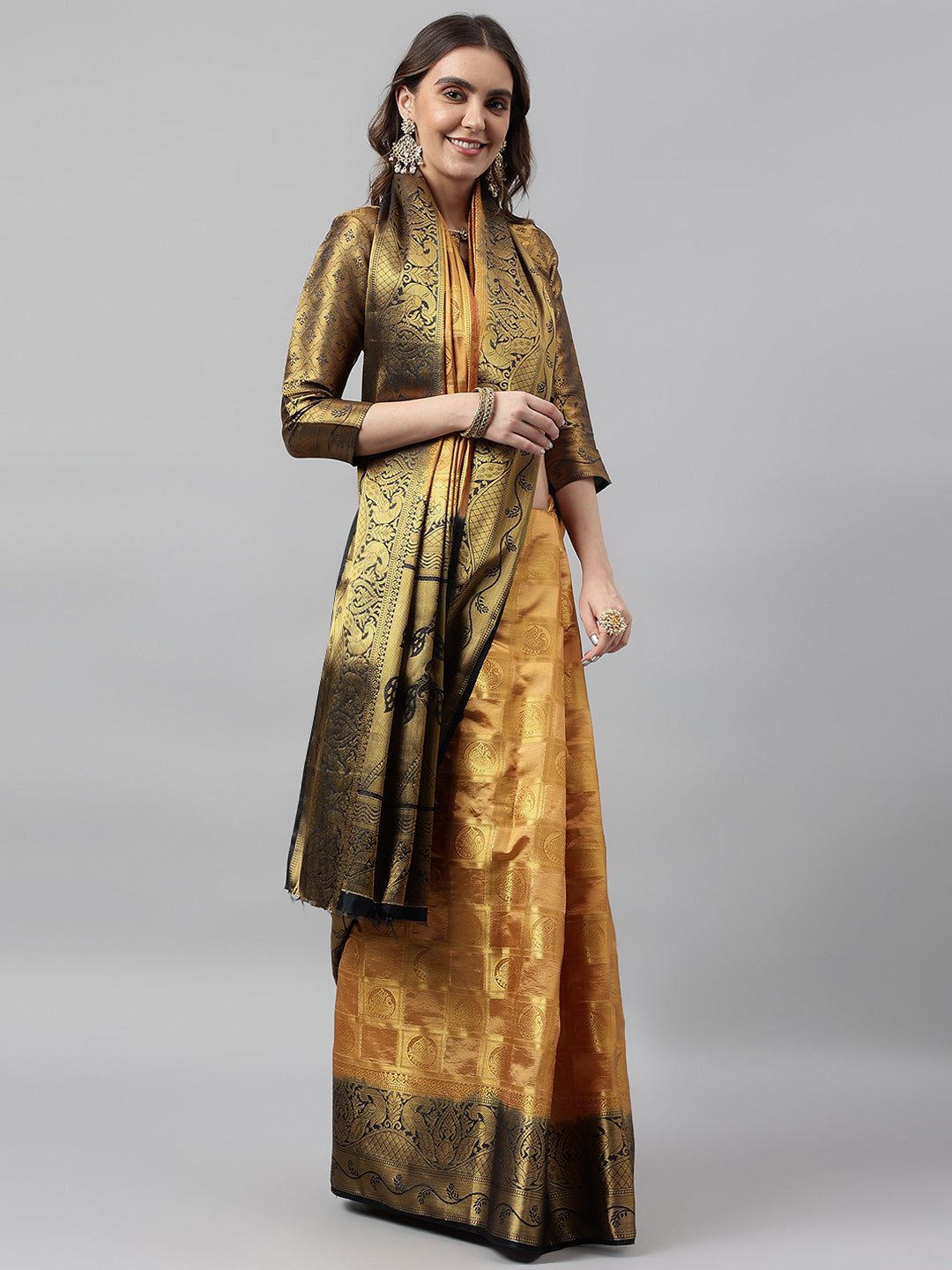 Dhiyona RV Women's Banarasi Silk With Jacquard Print Saree ( KVD1141 )