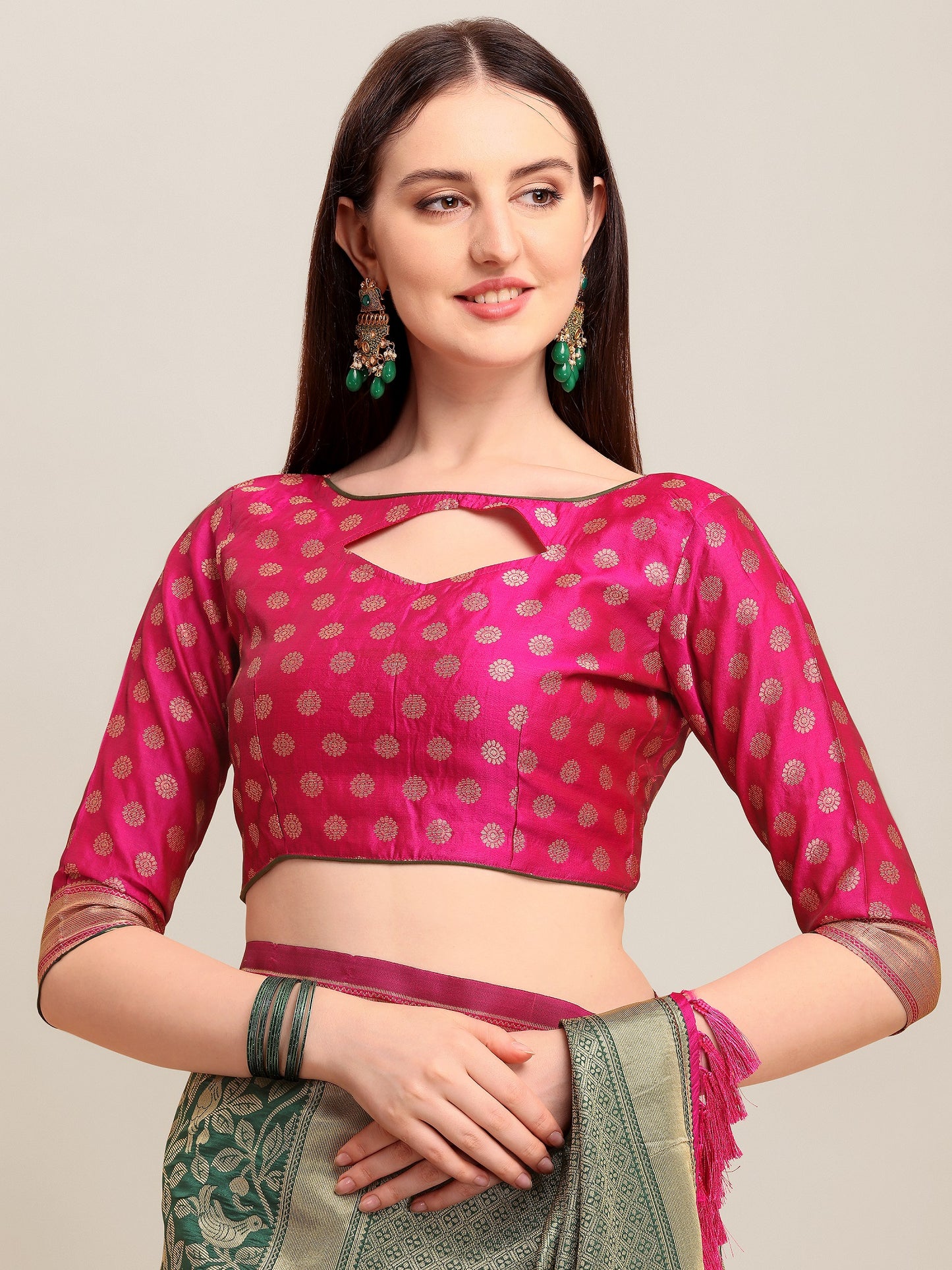 Dhiyona RV Women's Banarasi Silk With silver Zari weaving Saree ( KVD1183 )