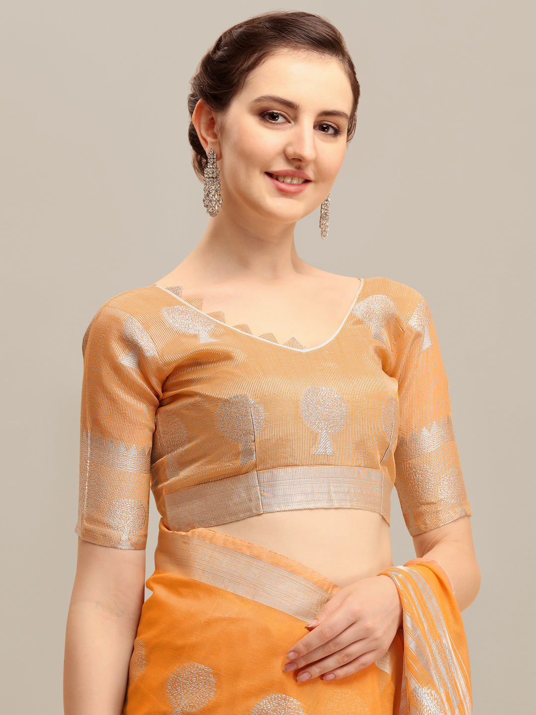Dhiyona RV Women's Banarasi Cotton Silk With Silver Zari weaving Saree ( KVD1199 )
