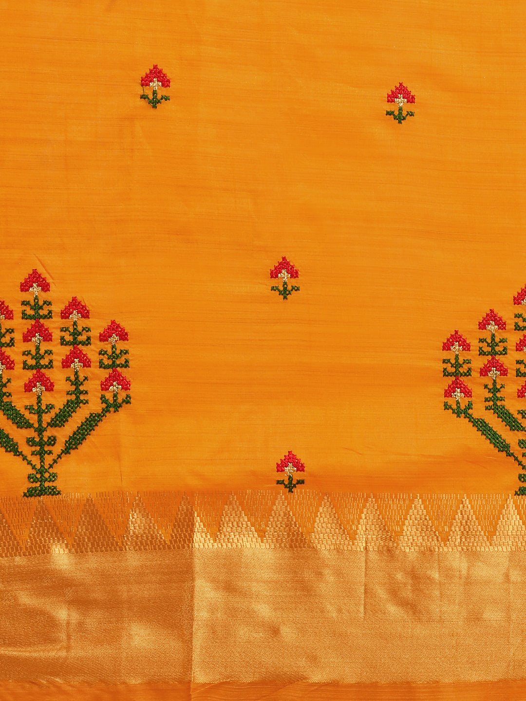 Dhiyona RV Women's Assam Silk Colorful Thread Embroidered Saree ( KVD1225 )