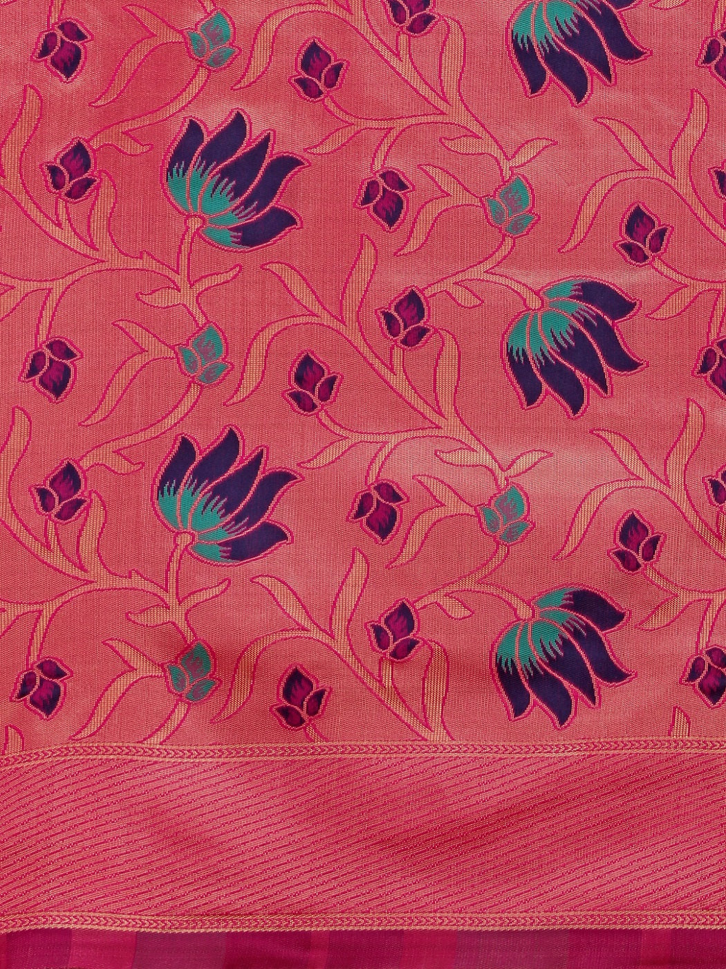 Dhiyona RV Women's Banarasi Cotton Silk With Zari Weaving Saree With Blouse ( KVD1271 )