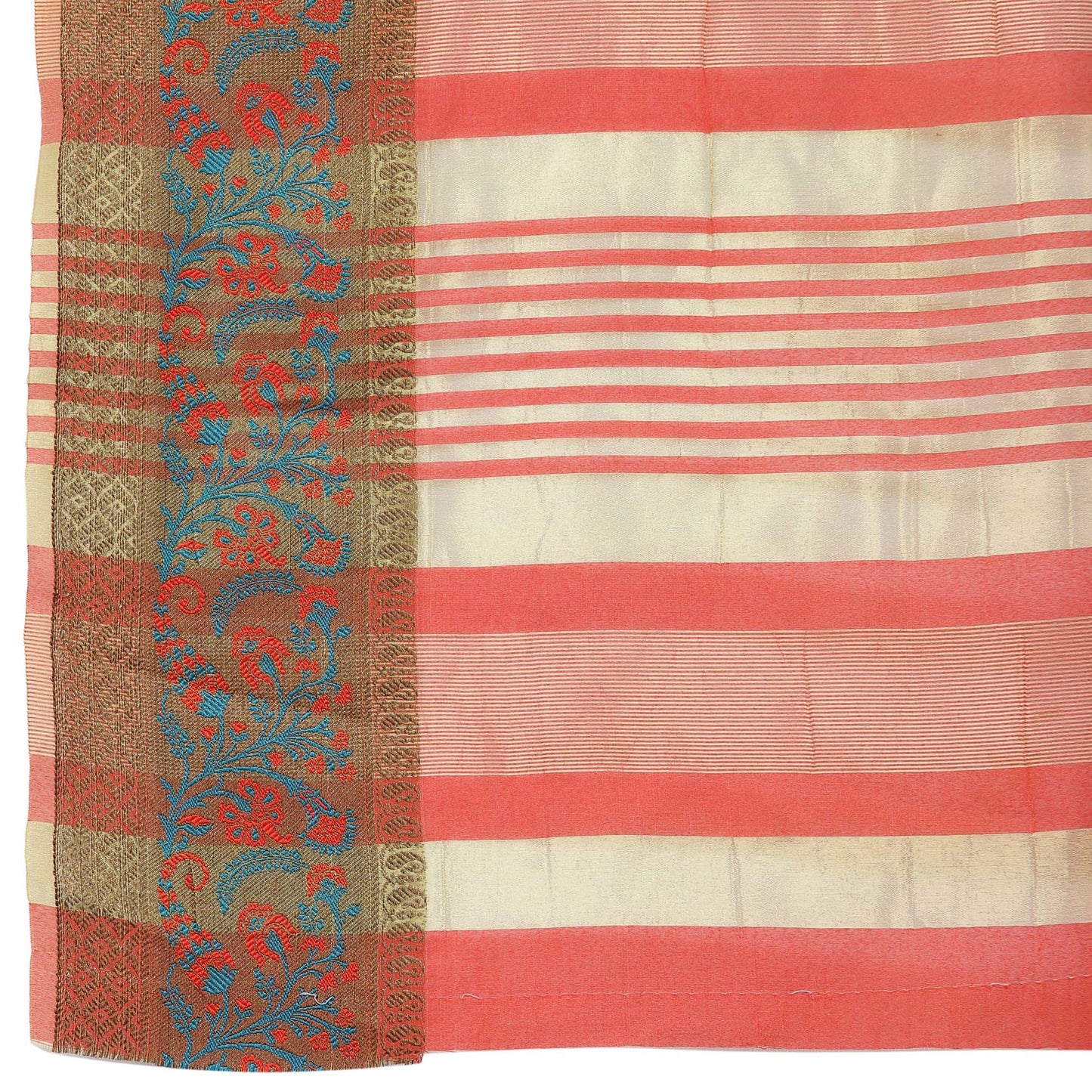 Dhiyona RV Women's Assam Cotton Silk With Embroidered And Zari Broad Border Saree ( KVD1325 )