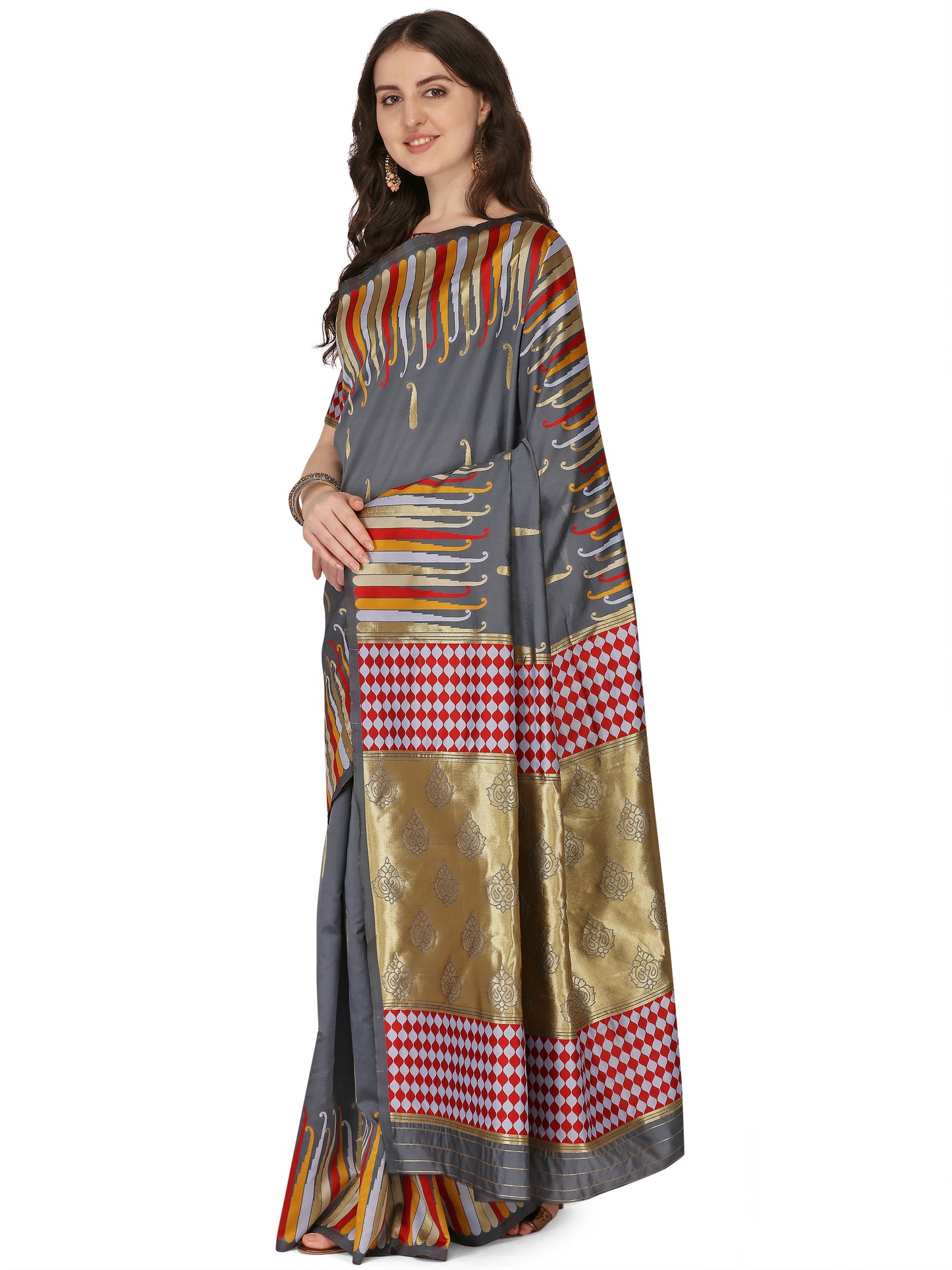 Dhiyona RV Women's Banarasi Silk With Silver Zari Weaving Saree ( KVD1372 )