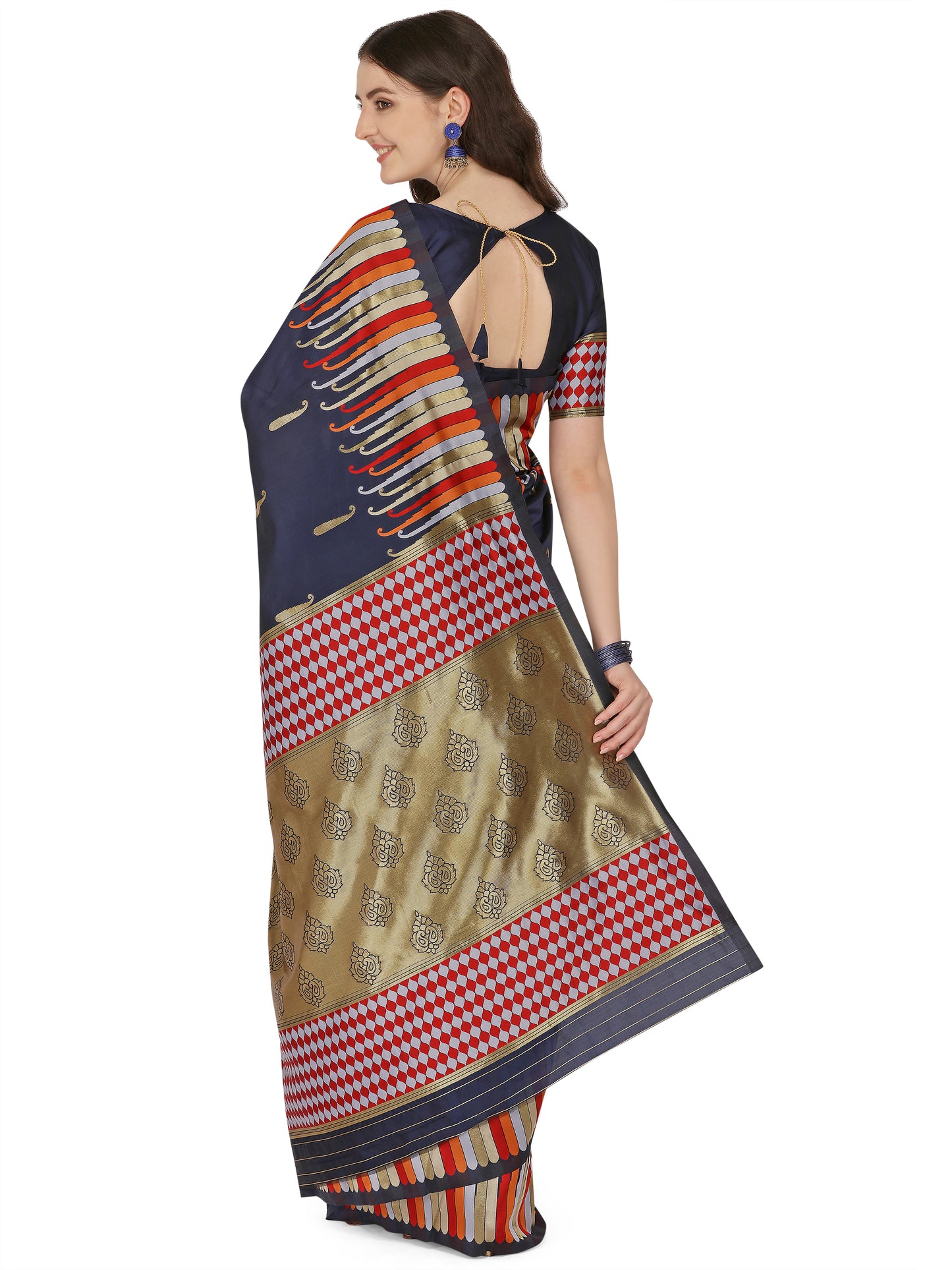 Dhiyona RV Women's Banarasi Silk With Silver Zari Weaving Saree ( KVD1375 )