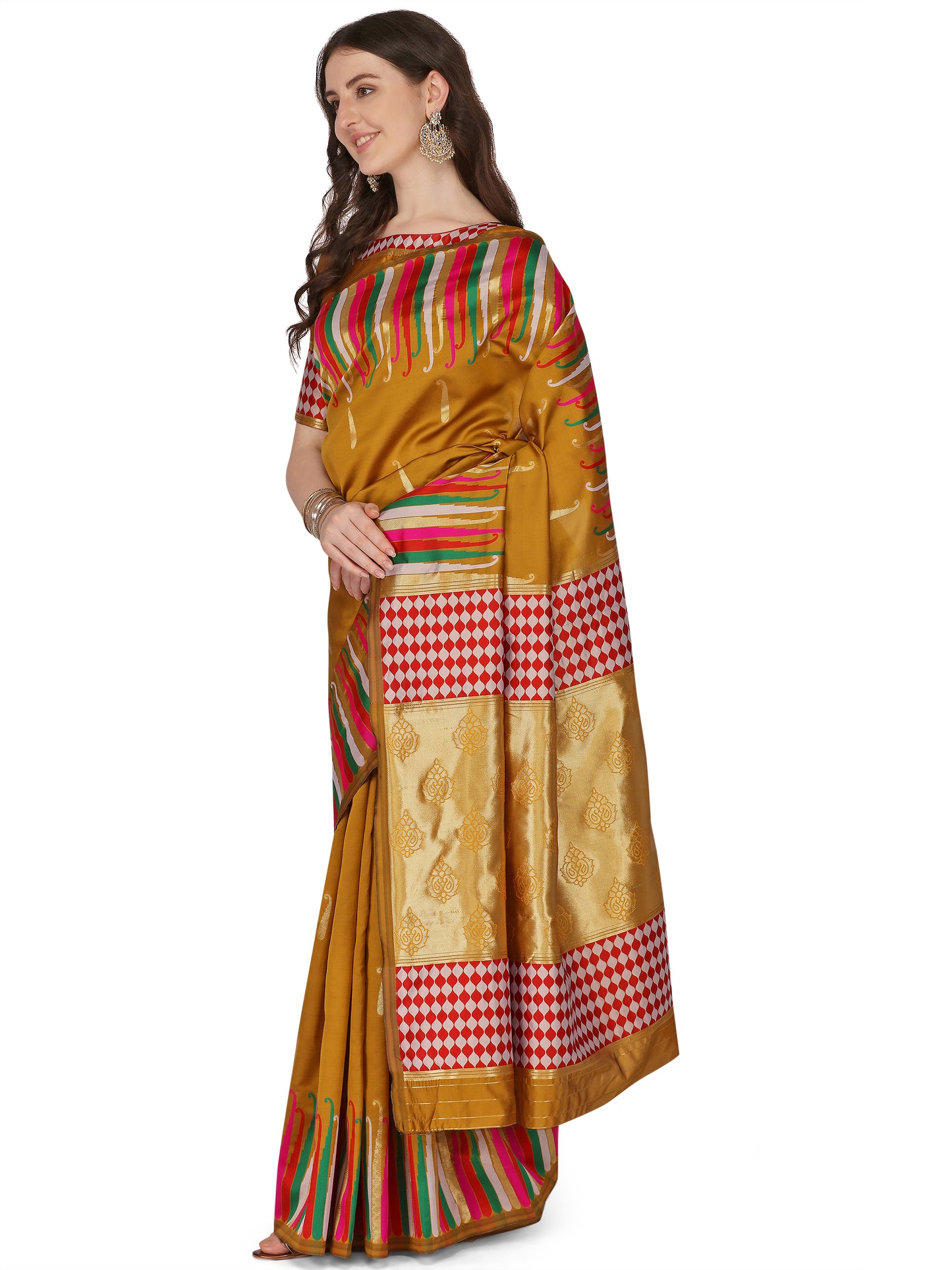 Dhiyona RV Women's Banarasi Silk With Silver Zari Weaving Saree ( KVD1377 )