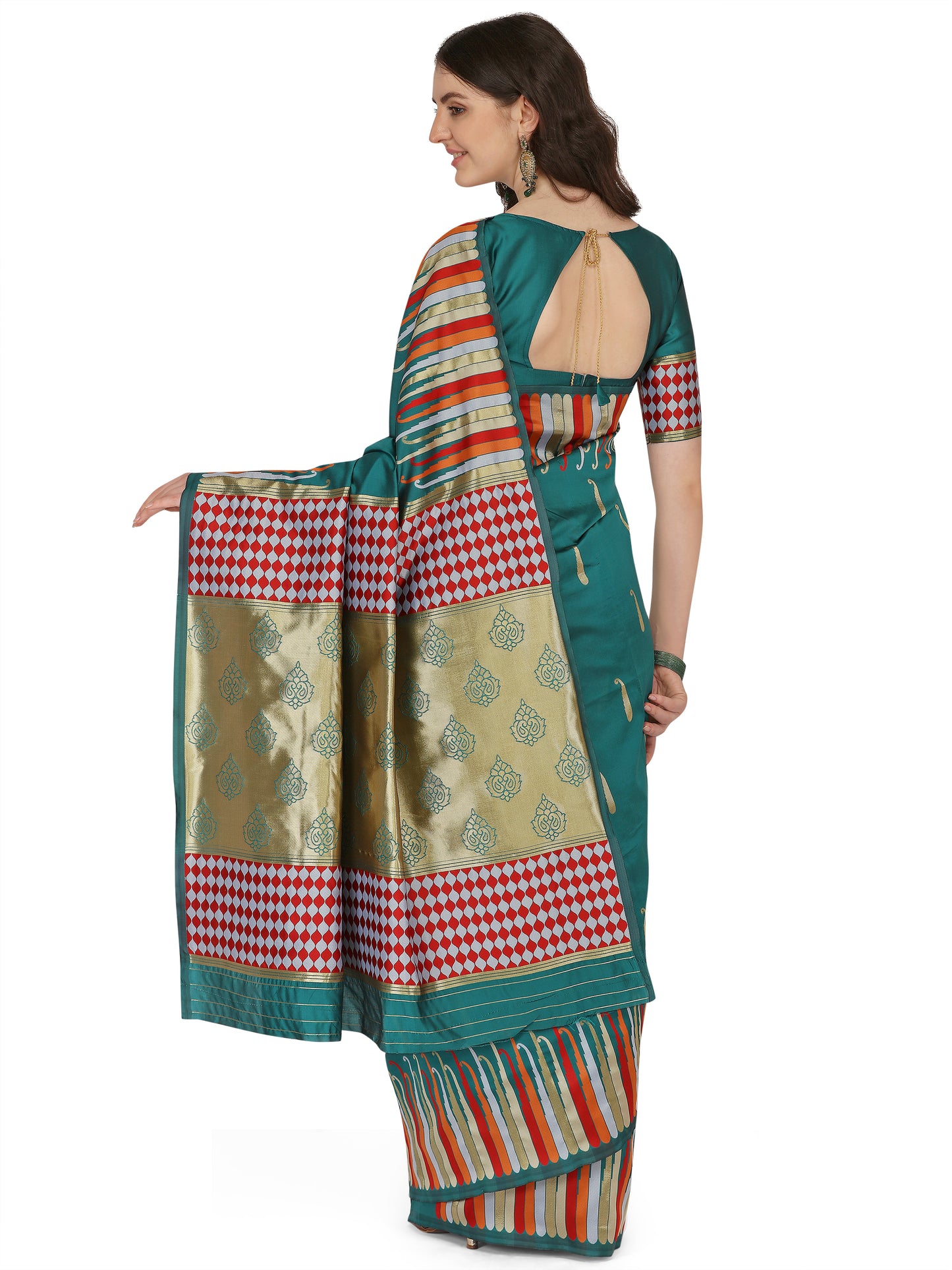 Dhiyona RV Women's Banarasi Silk With Silver Zari Weaving Saree ( KVD1378 )