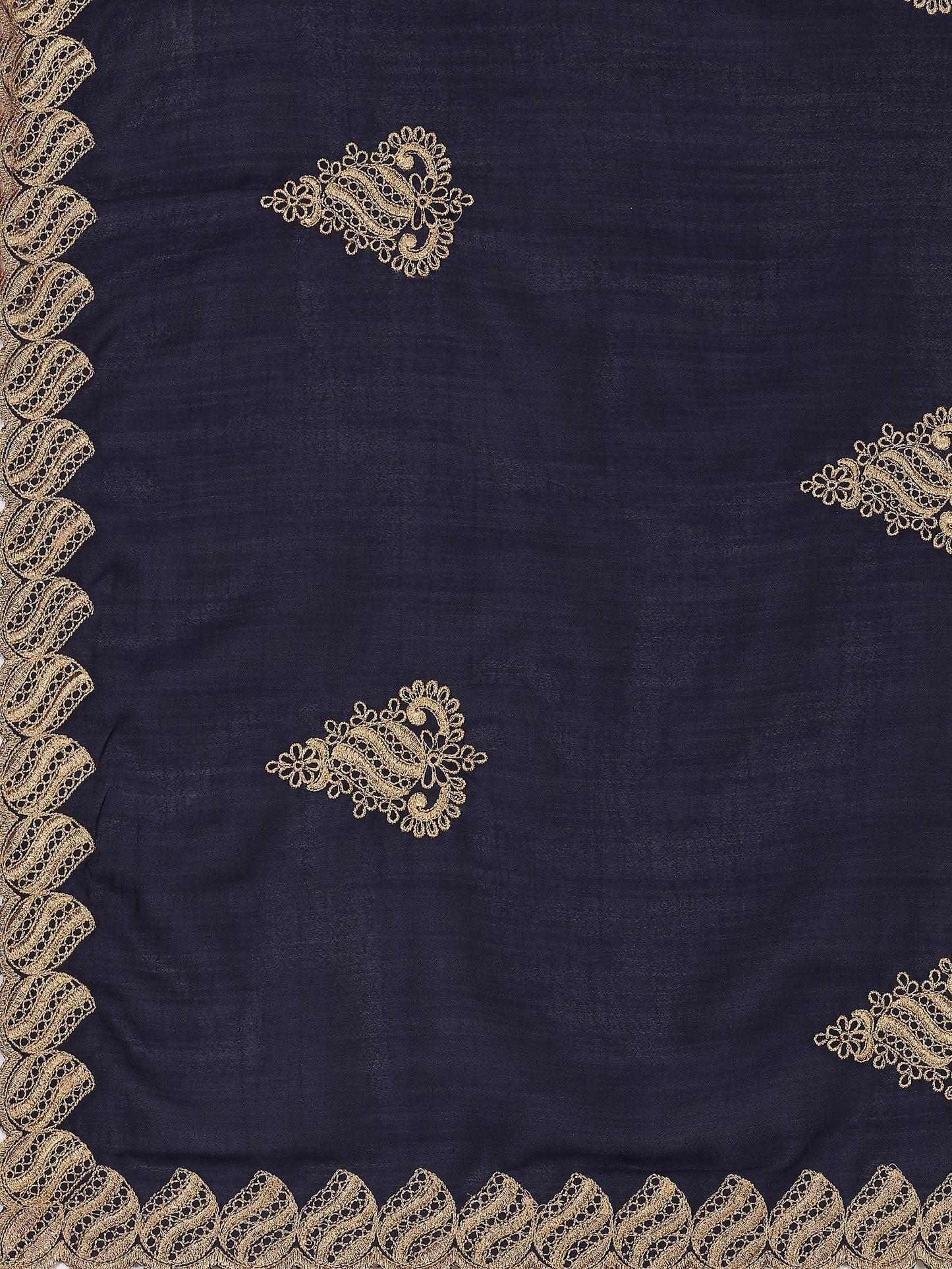 Dhiyona RV Women's Vichitra Silk With Zari Embroidery Saree ( KVD1401 )