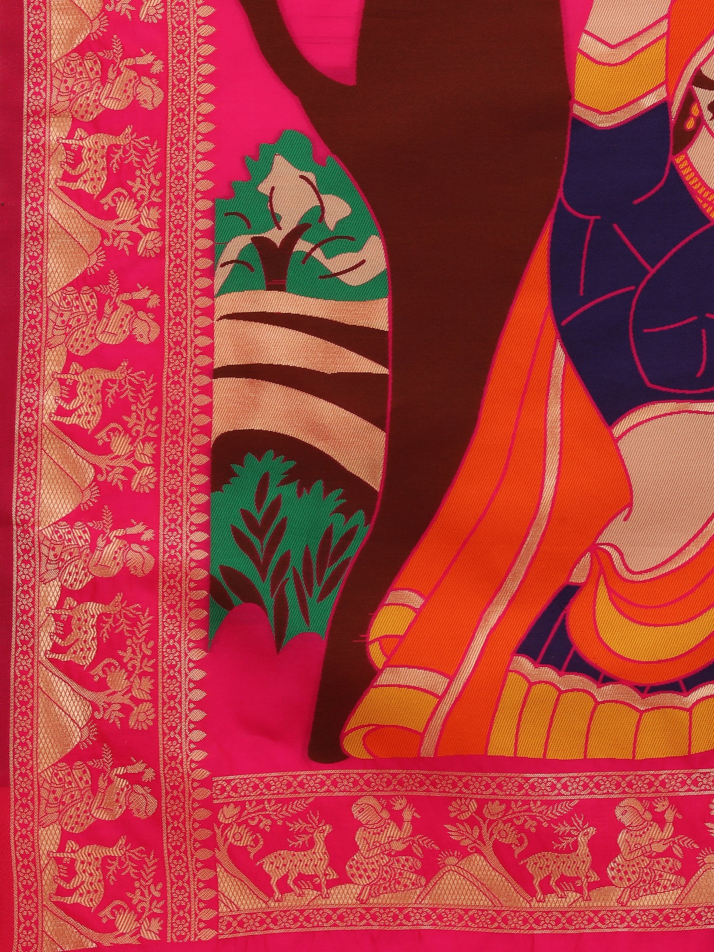 Dhiyona RV Women's Banarasi Jacquard With Zari Weaving And Printed Saree ( KVD1436 )