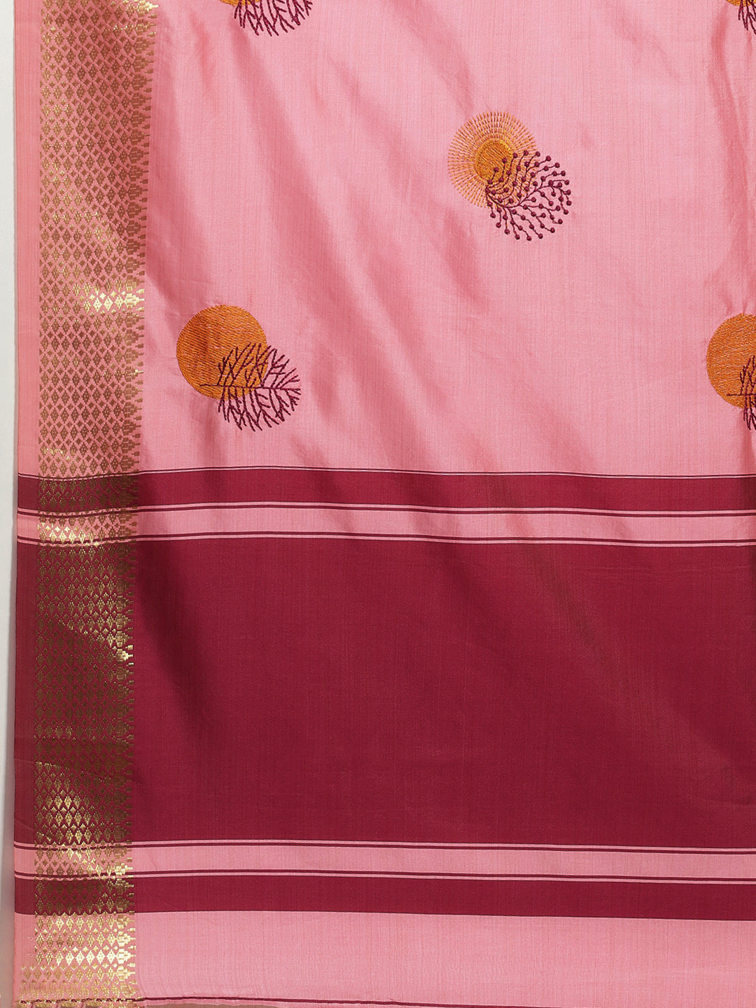 Arriva Fab Women's Elegant Soft Cotton Silk Saree with Zari Weaving & Contrast Pallu With Blouse ( KVD1854 )