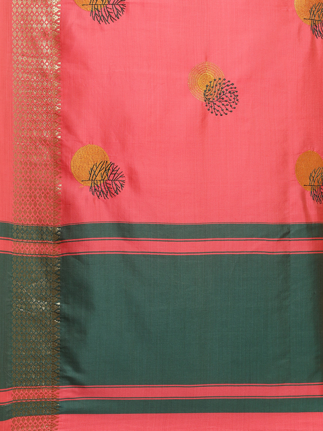 Arriva Fab Women's Elegant Soft Cotton Silk Saree with Zari Weaving & Contrast Pallu With Blouse ( KVD1855 )
