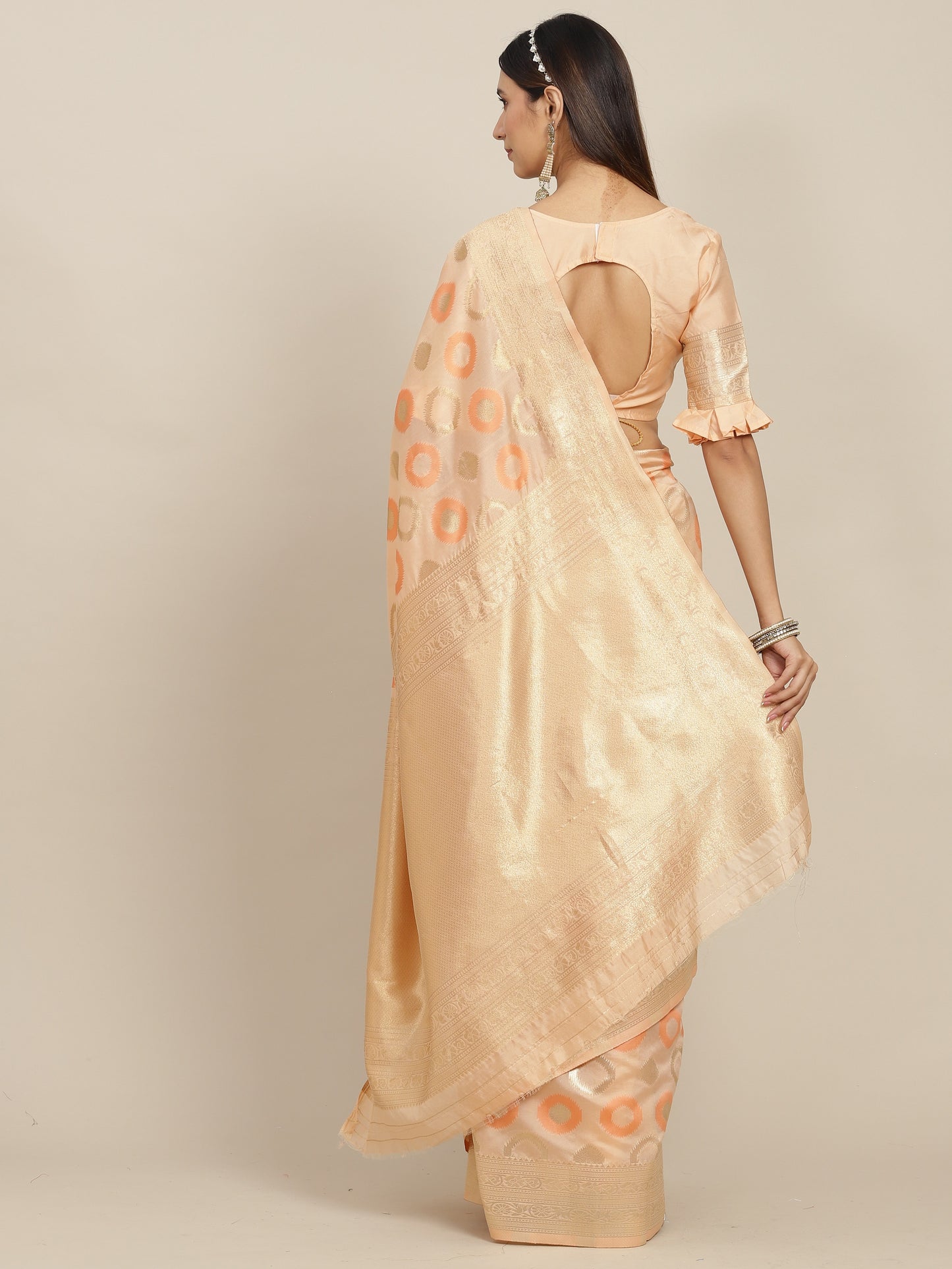 Dhiyona RV Women's Exquisite Banarasi Jacquard Handloom Silk Saree with Blouse ( KVD1862 )