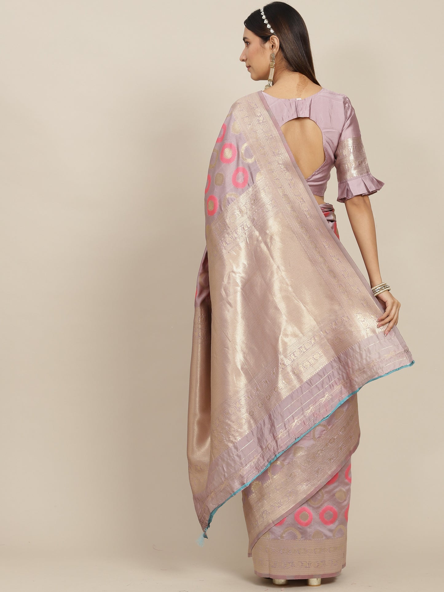 Dhiyona RV Women's Exquisite Banarasi Jacquard Handloom Silk Saree with Blouse ( KVD1865 )