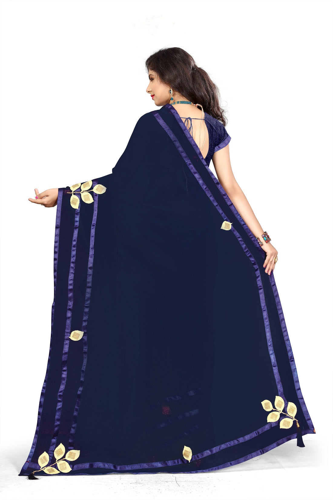 Dhiyona RV Women's Elegant Printed Georgette Saree with Unstitched Blouse ( KVD277 )
