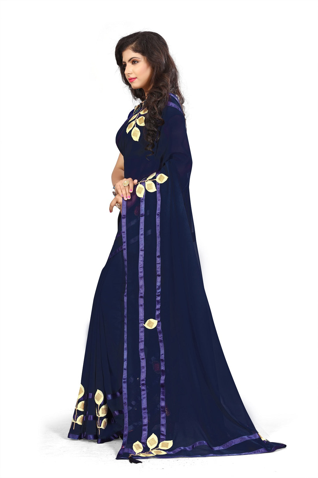 Dhiyona RV Women's Elegant Printed Georgette Saree with Unstitched Blouse ( KVD277 )