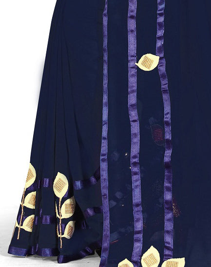 Dhiyona RV Women's Elegant Printed Georgette Saree with Unstitched Blouse ( KVD277 )