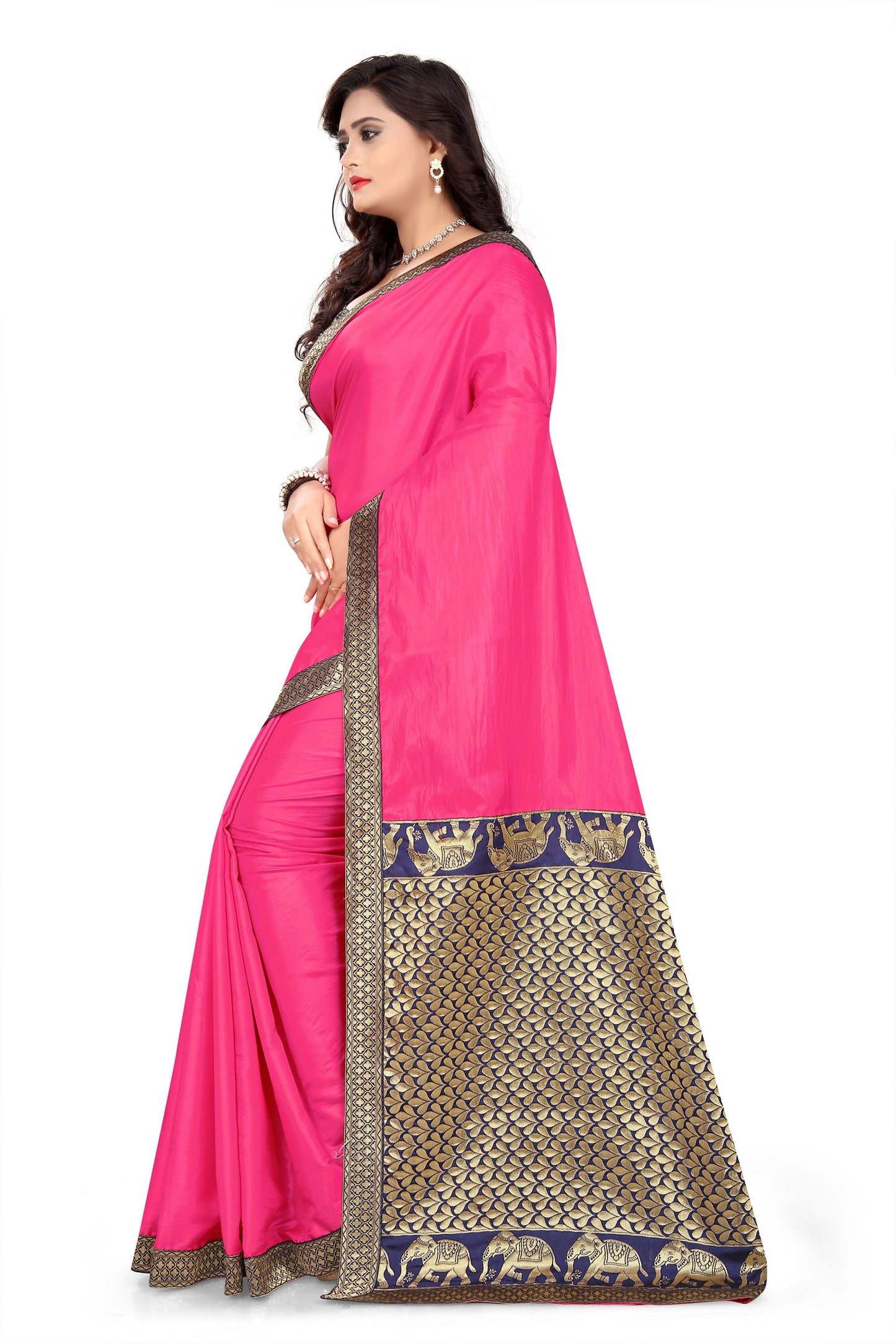 Dhiyona RV Women's Designer Paper Silk Jacquard Saree with Cotton Blouse ( KVD369 )