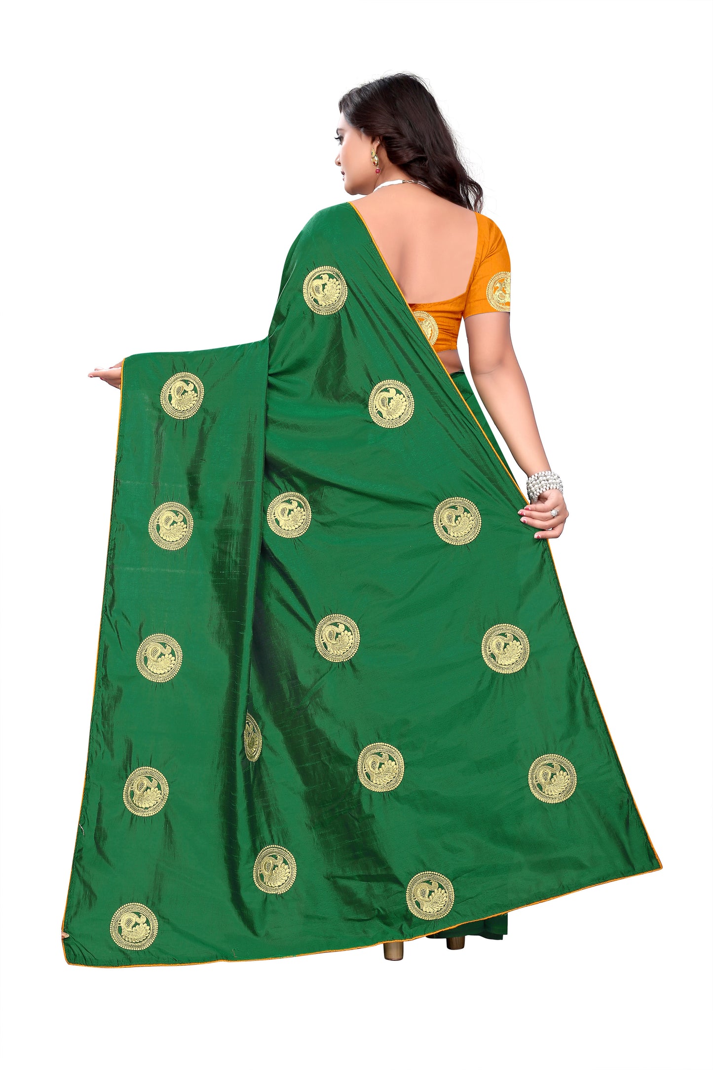 Dhiyona RV Women's Elegant Sana Silk Zari Embroidered Saree with Banglori Silk Blouse ( KVD376 )