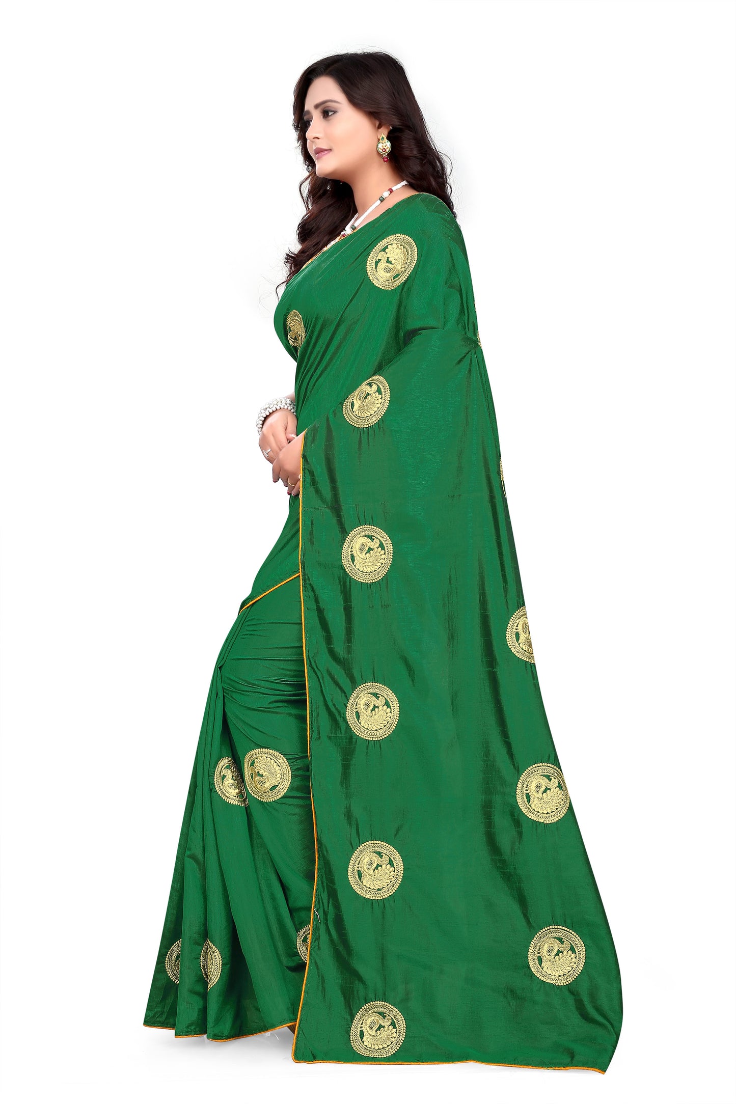Dhiyona RV Women's Elegant Sana Silk Zari Embroidered Saree with Banglori Silk Blouse ( KVD376 )