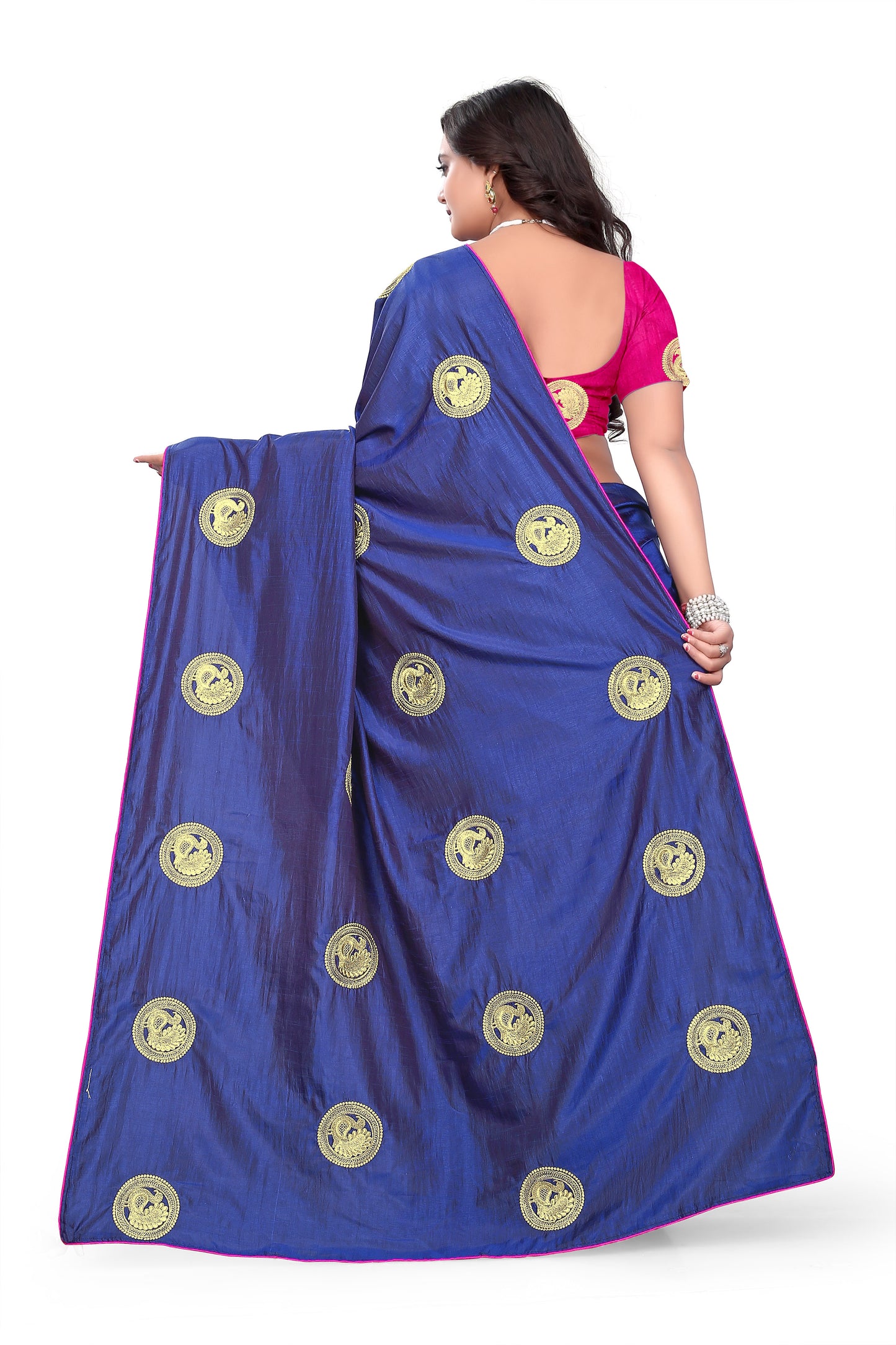 Dhiyona RV Women's Elegant Sana Silk Zari Embroidered Saree with Banglori Silk Blouse ( KVD377 )