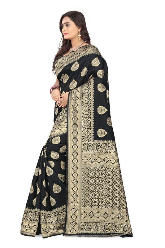 Dhiyona RV Women's Jacquard Cotton Printed Saree with Unstitched Blouse ( KVD460 )