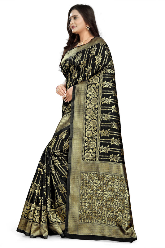 Dhiyona RV Women's Jacquard Cotton Printed Saree with Unstitched Blouse ( KVD670 )