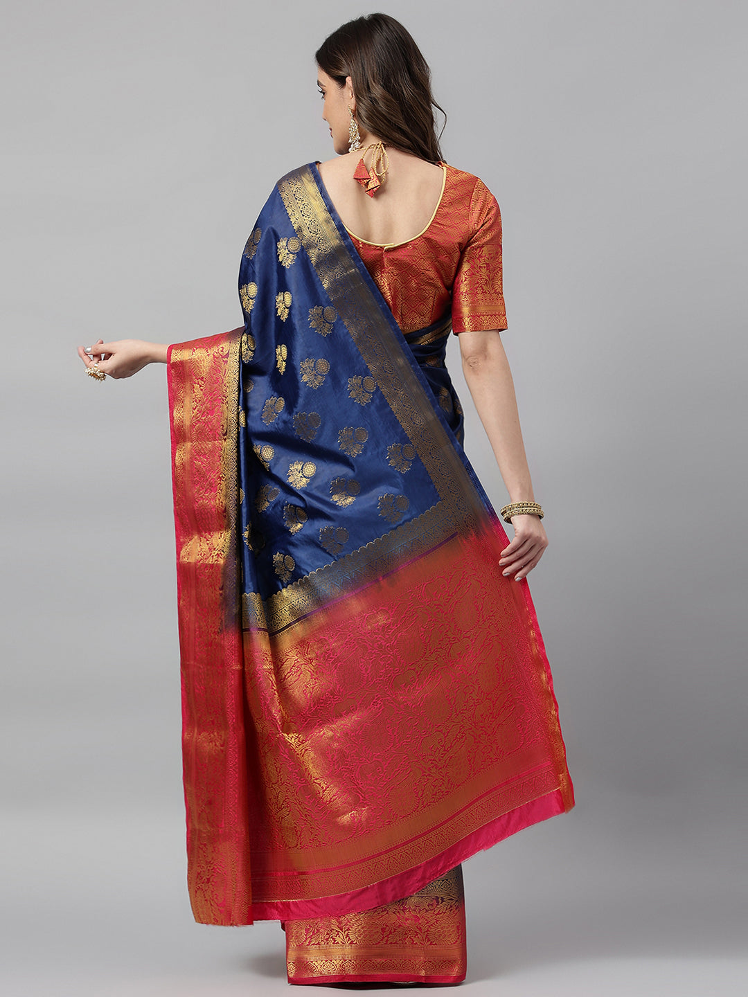 Dhiyona RV Women's Banarasi Silk With Jacquard Print Saree ( KVD685 )
