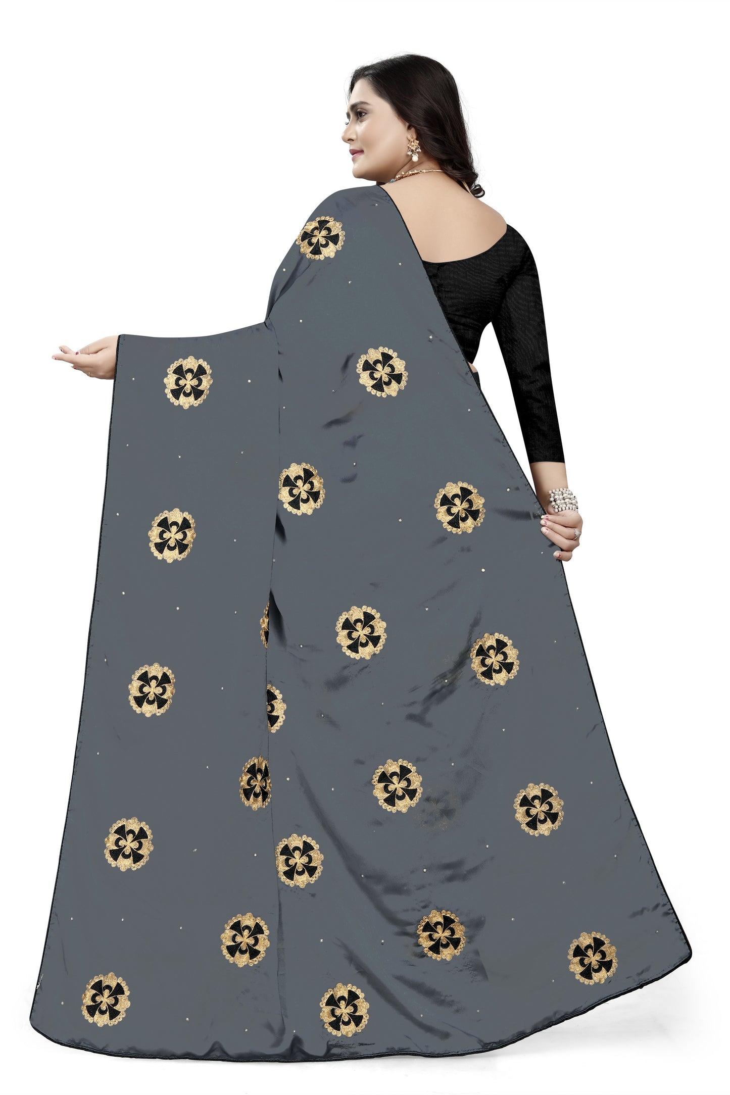 Dhiyona RV Women's Rangoli With Embroidery and Pearl handwork Saree ( KVD753 )