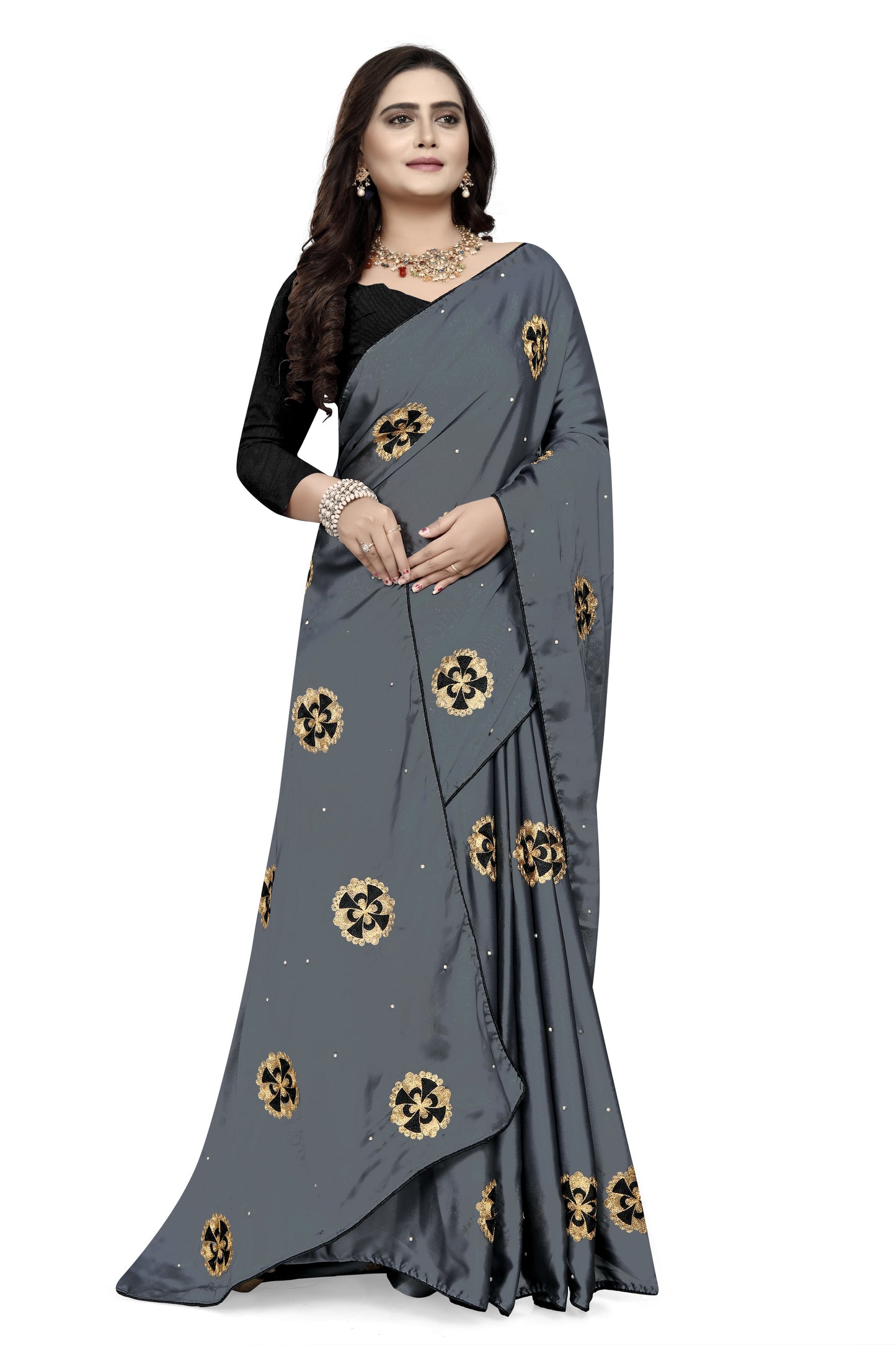 Dhiyona RV Women's Rangoli With Embroidery and Pearl handwork Saree ( KVD753 )