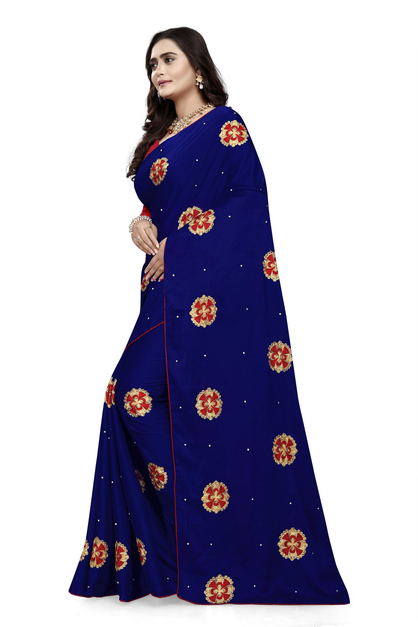 Dhiyona RV Women's Rangoli With Embroidery and Pearl handwork Saree ( KVD754 )