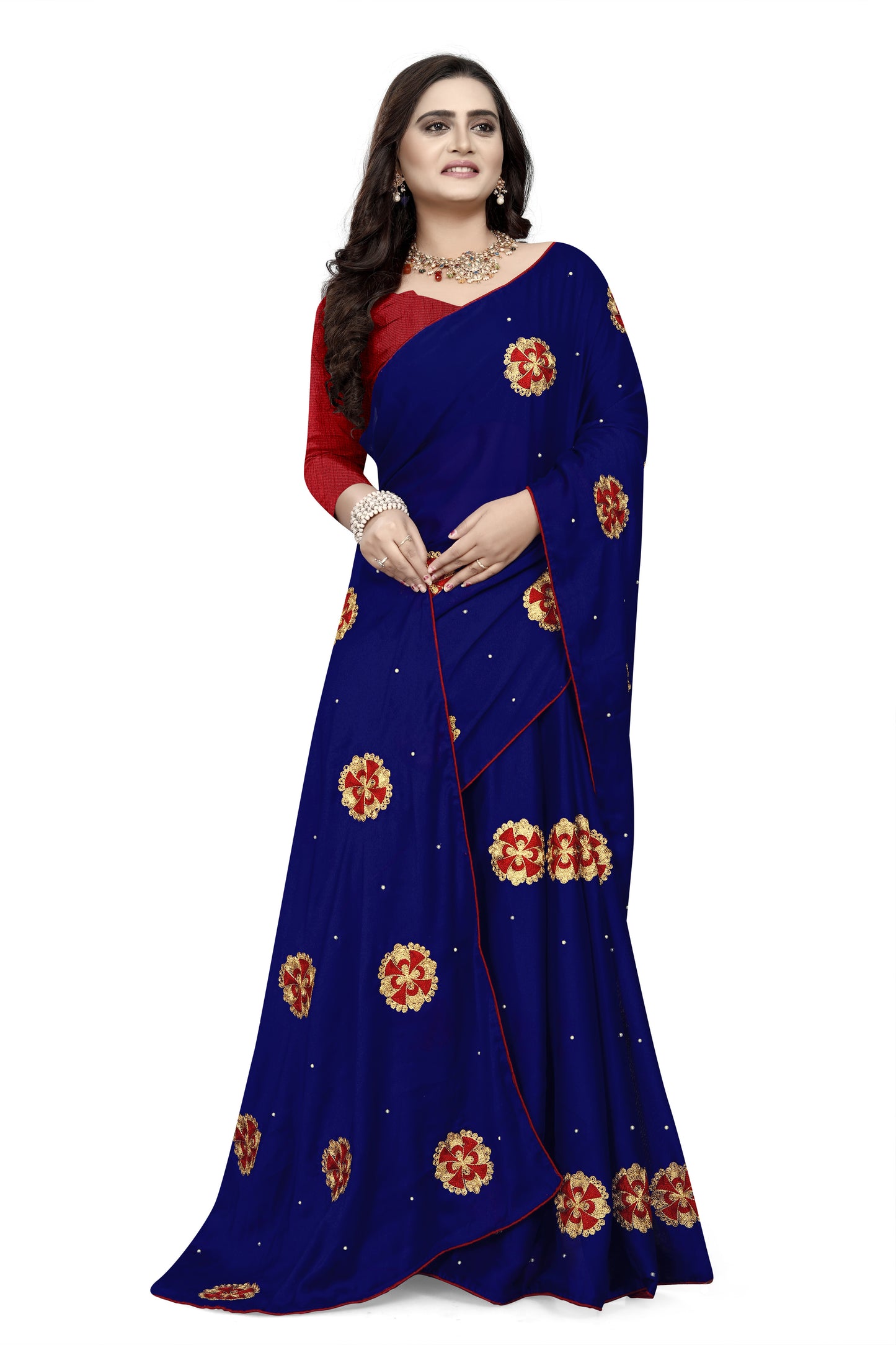 Dhiyona RV Women's Rangoli With Embroidery and Pearl handwork Saree ( KVD754 )