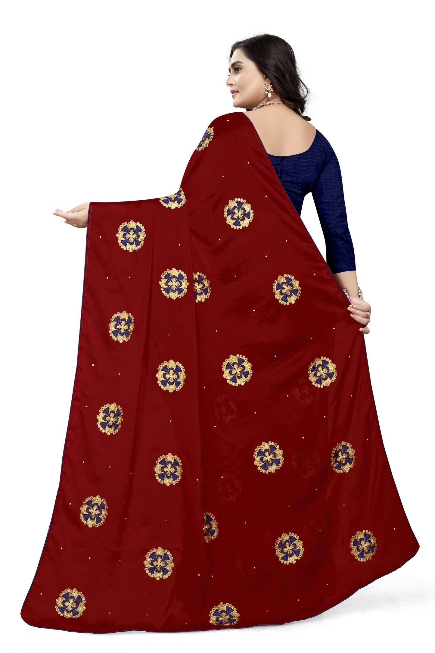 Dhiyona RV Women's Rangoli With Embroidery and Pearl handwork Saree ( KVD755 )