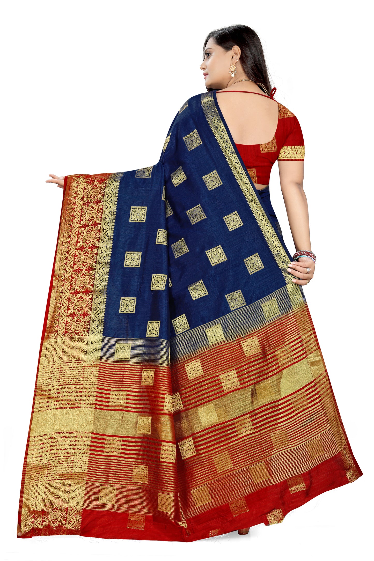 Dhiyona RV Women's Banarasi Silk With Jacquard Print Saree ( KVD894 )