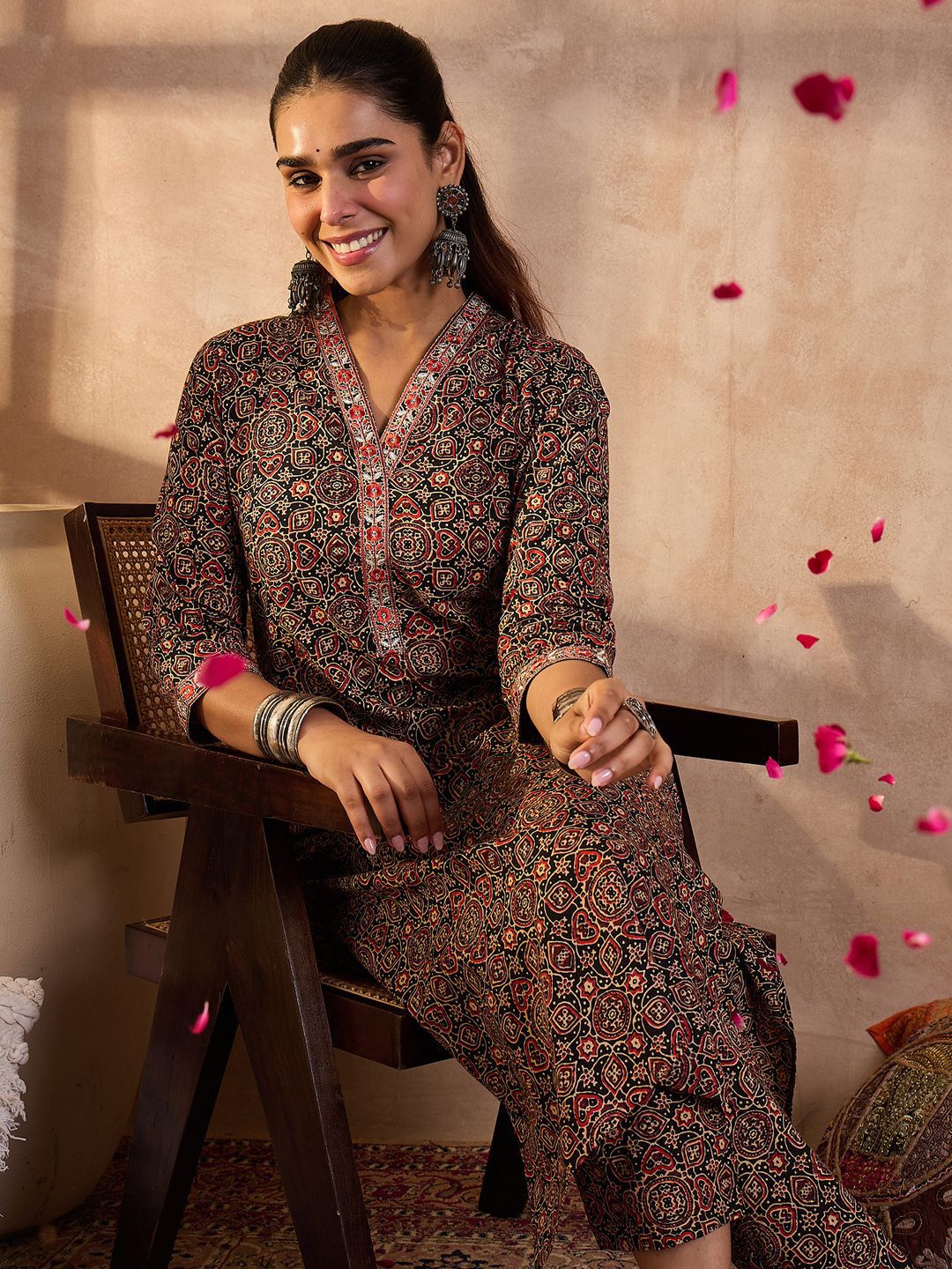 Dhiyona IE Printed Pure Cotton Tunic With Trousers