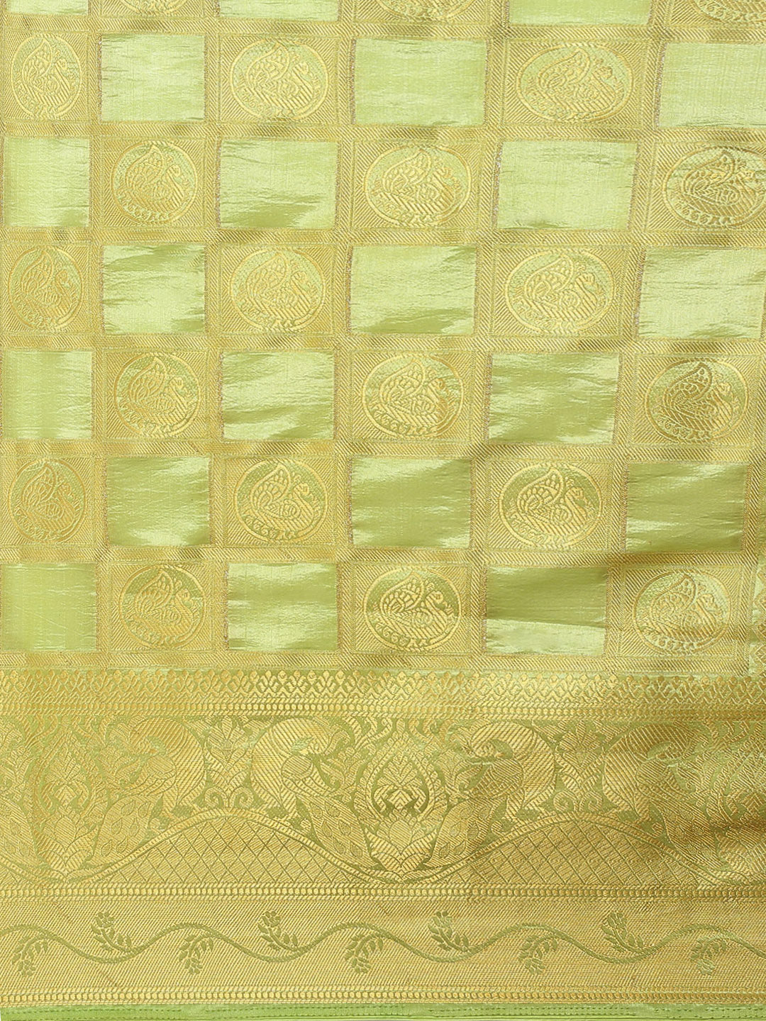 Dhiyona RV Women's Royal Banarasi Cotton Silk Zari Woven Saree with Matching Blouse ( KVD1697 )