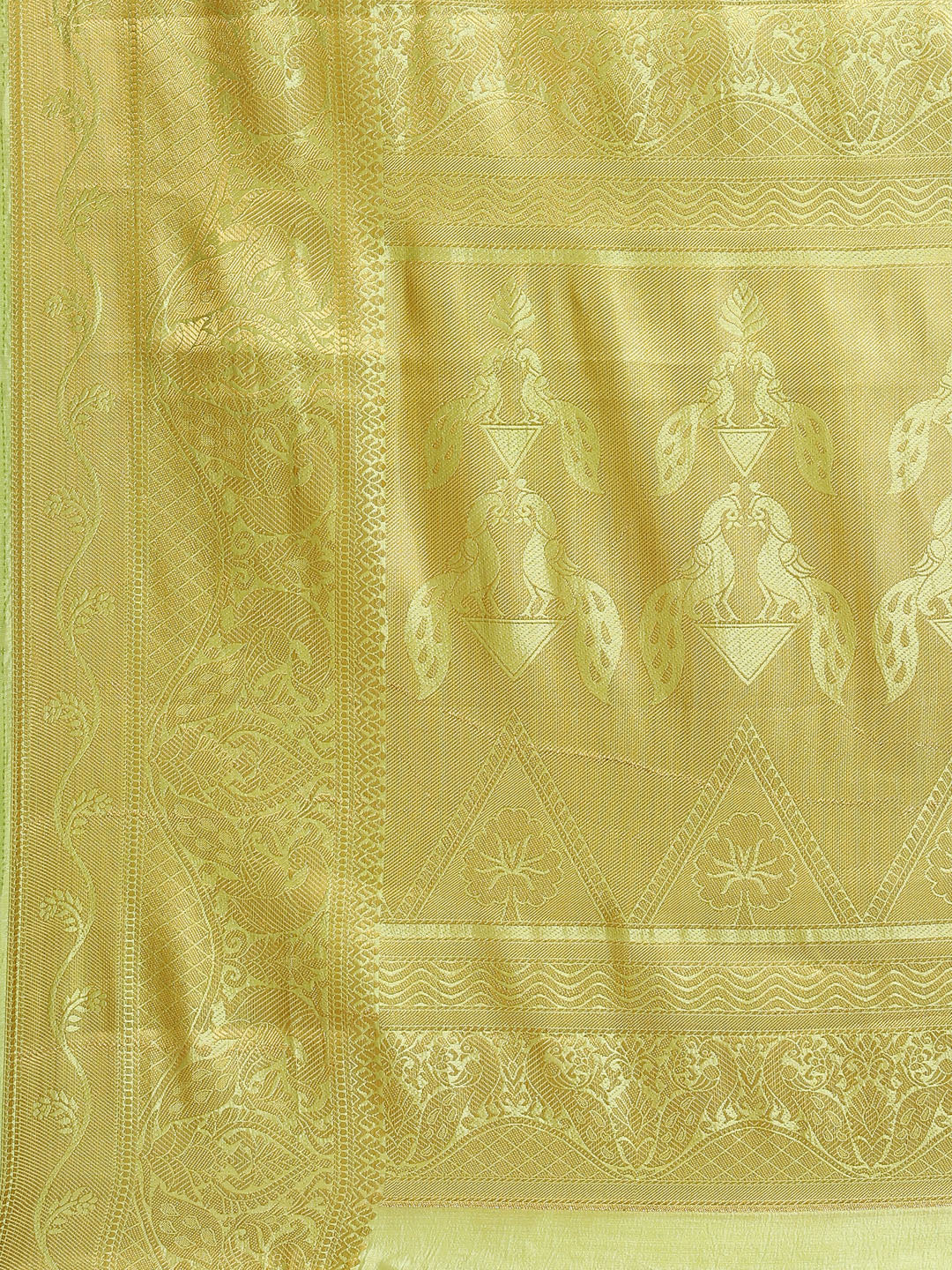 Dhiyona RV Women's Royal Banarasi Cotton Silk Zari Woven Saree with Matching Blouse ( KVD1697 )