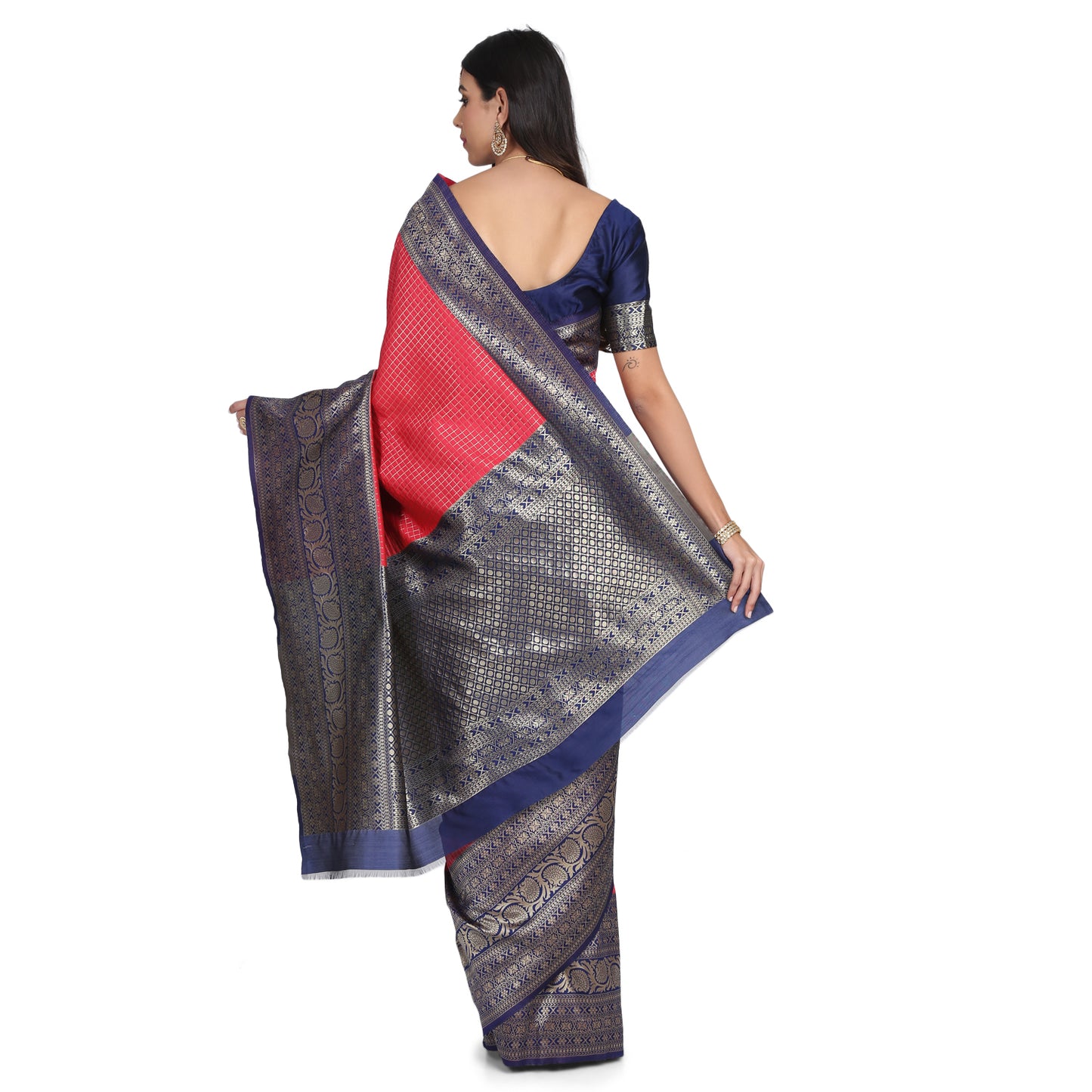 Dhiyona RV Women's Banarasi Cotton Silk With Zari weaving Saree ( KVD1010 )