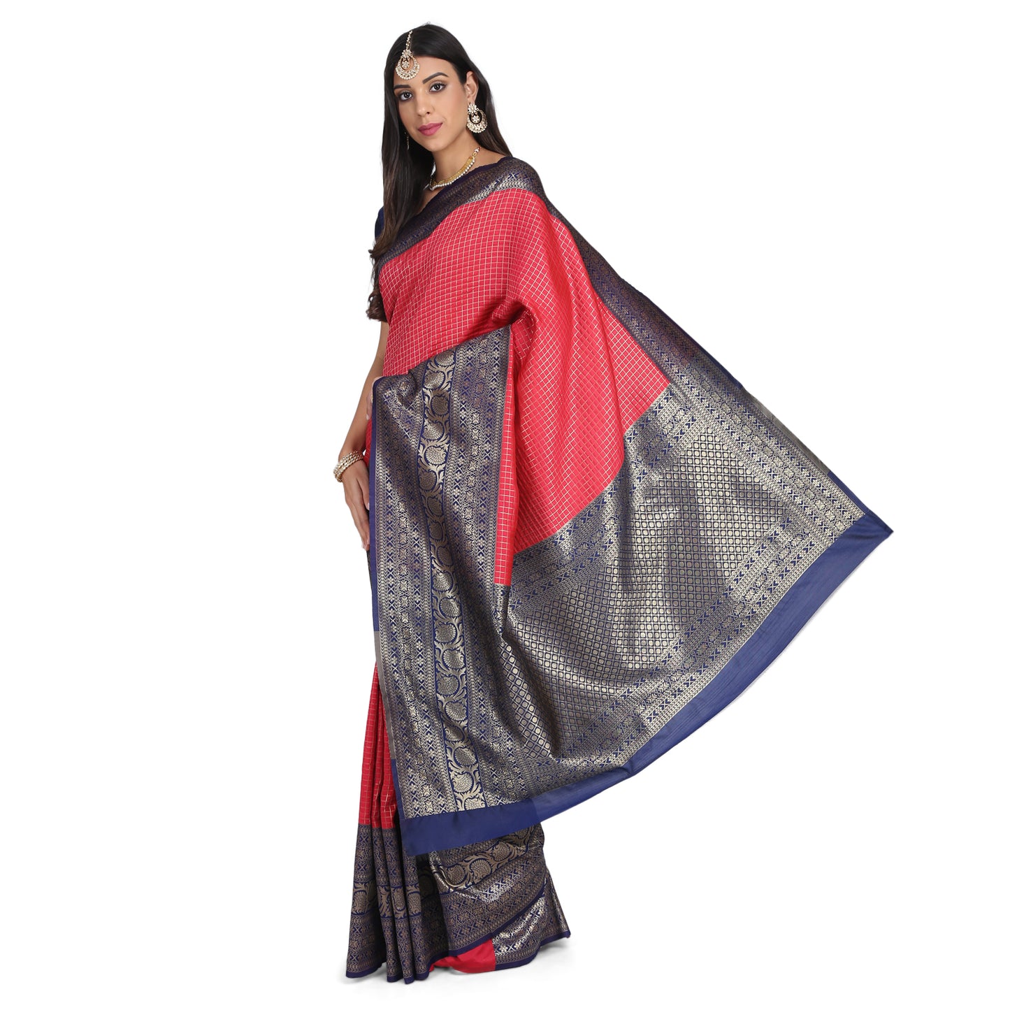 Dhiyona RV Women's Banarasi Cotton Silk With Zari weaving Saree ( KVD1010 )