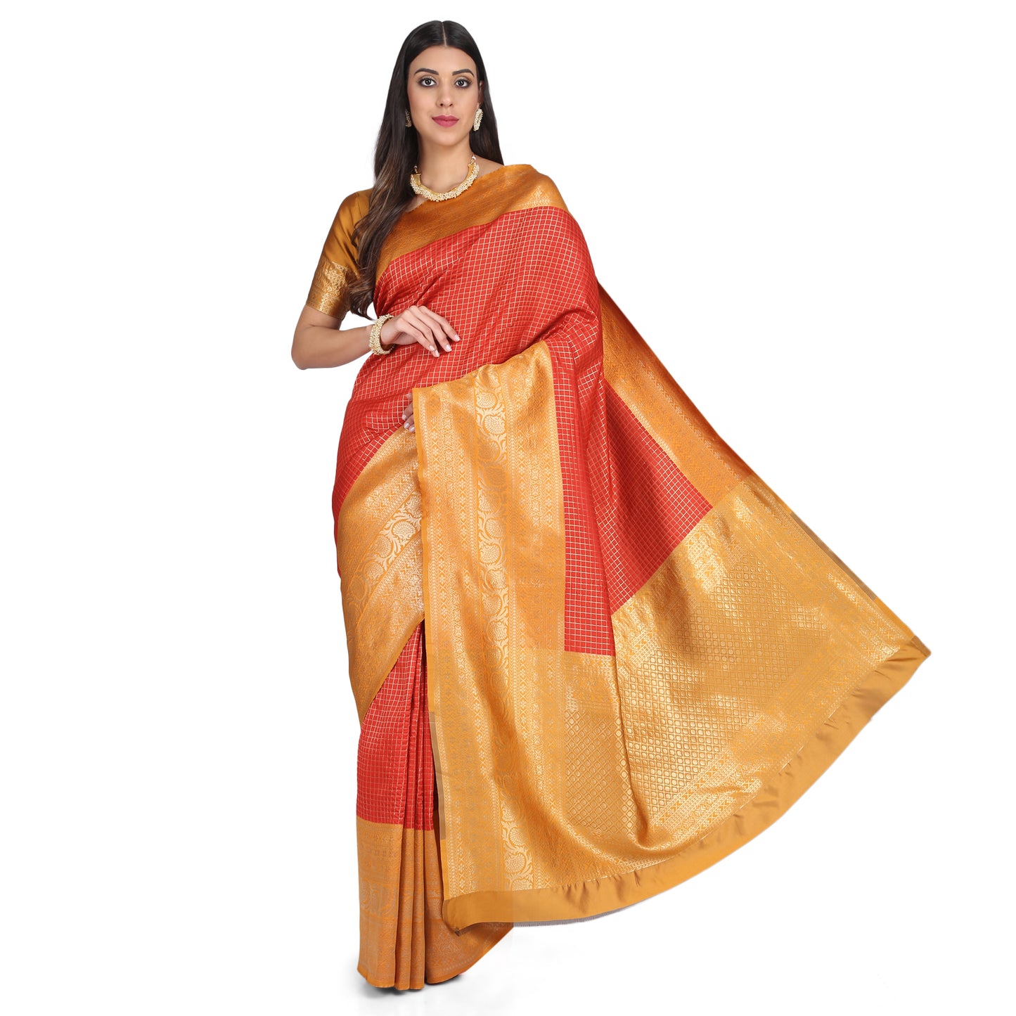 Dhiyona RV Women's Banarasi Cotton Silk With Zari weaving Saree ( KVD1011 )