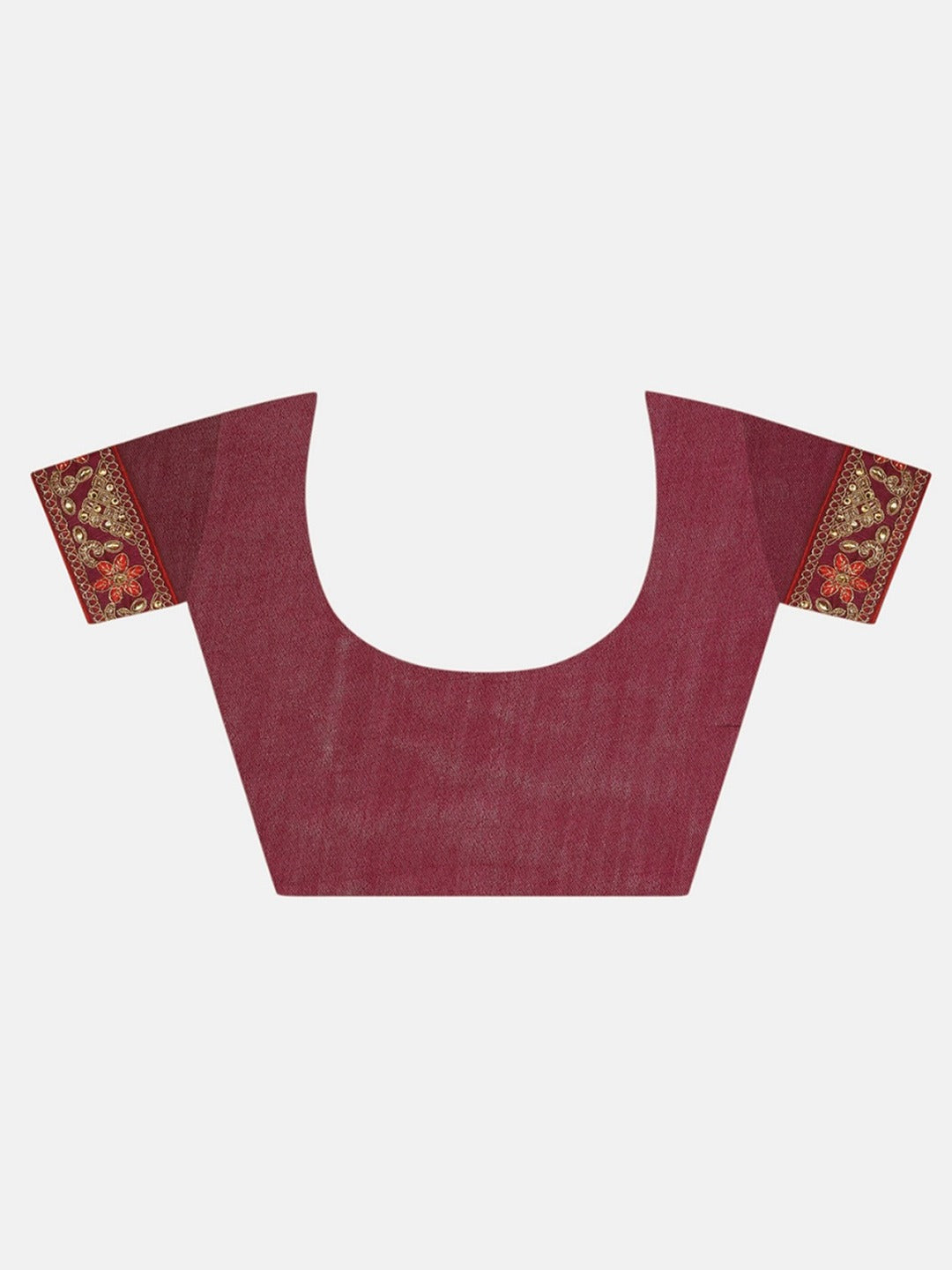 Dhiyona RV Women's Vichitra Silk With Cording Embroidery Work Exclusive Saree With Blouse ( KVD1077 )