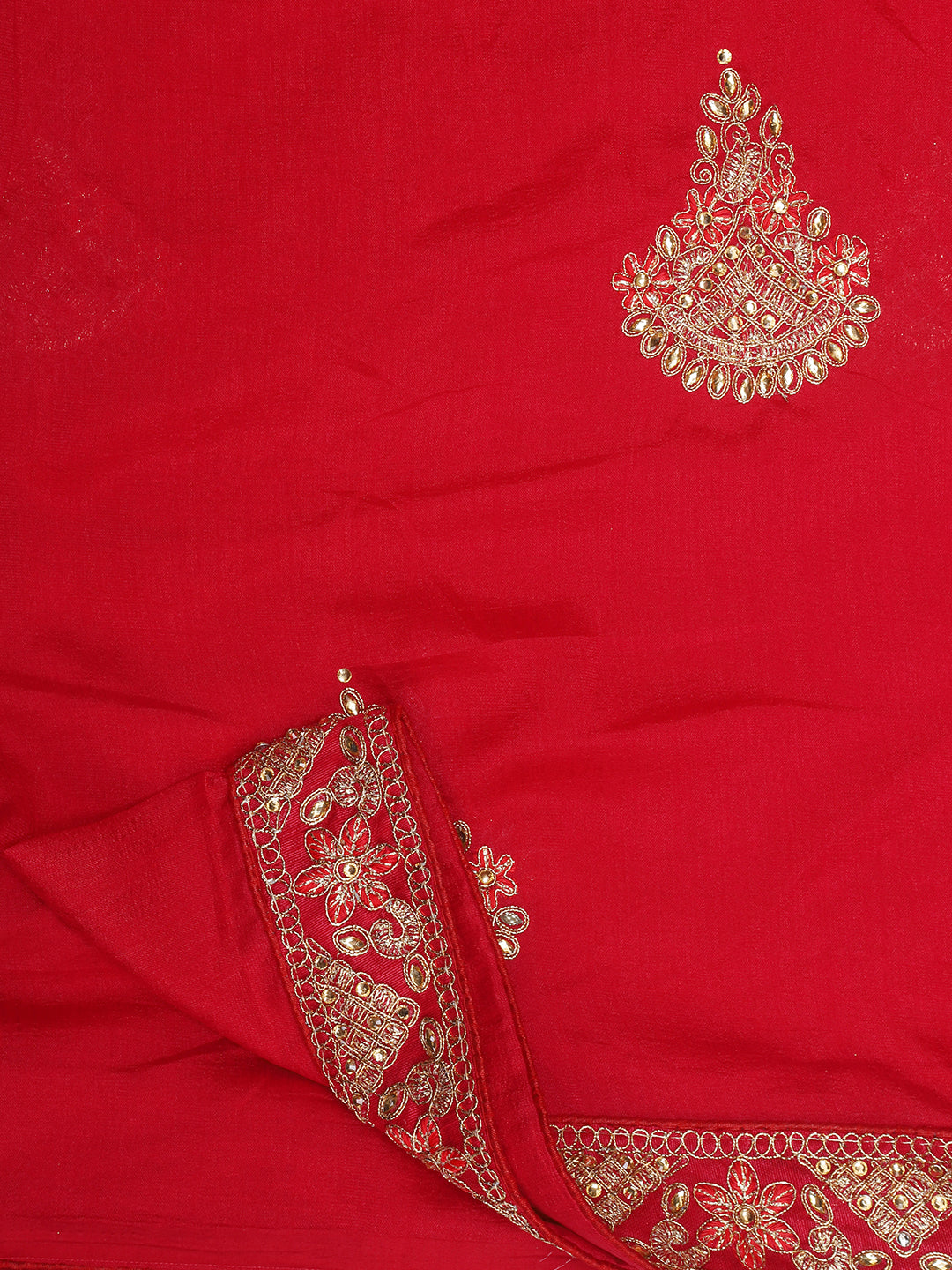 Dhiyona RV Women's Vichitra Silk With Cording Embroidery Work Exclusive Saree With Blouse ( KVD1078 )