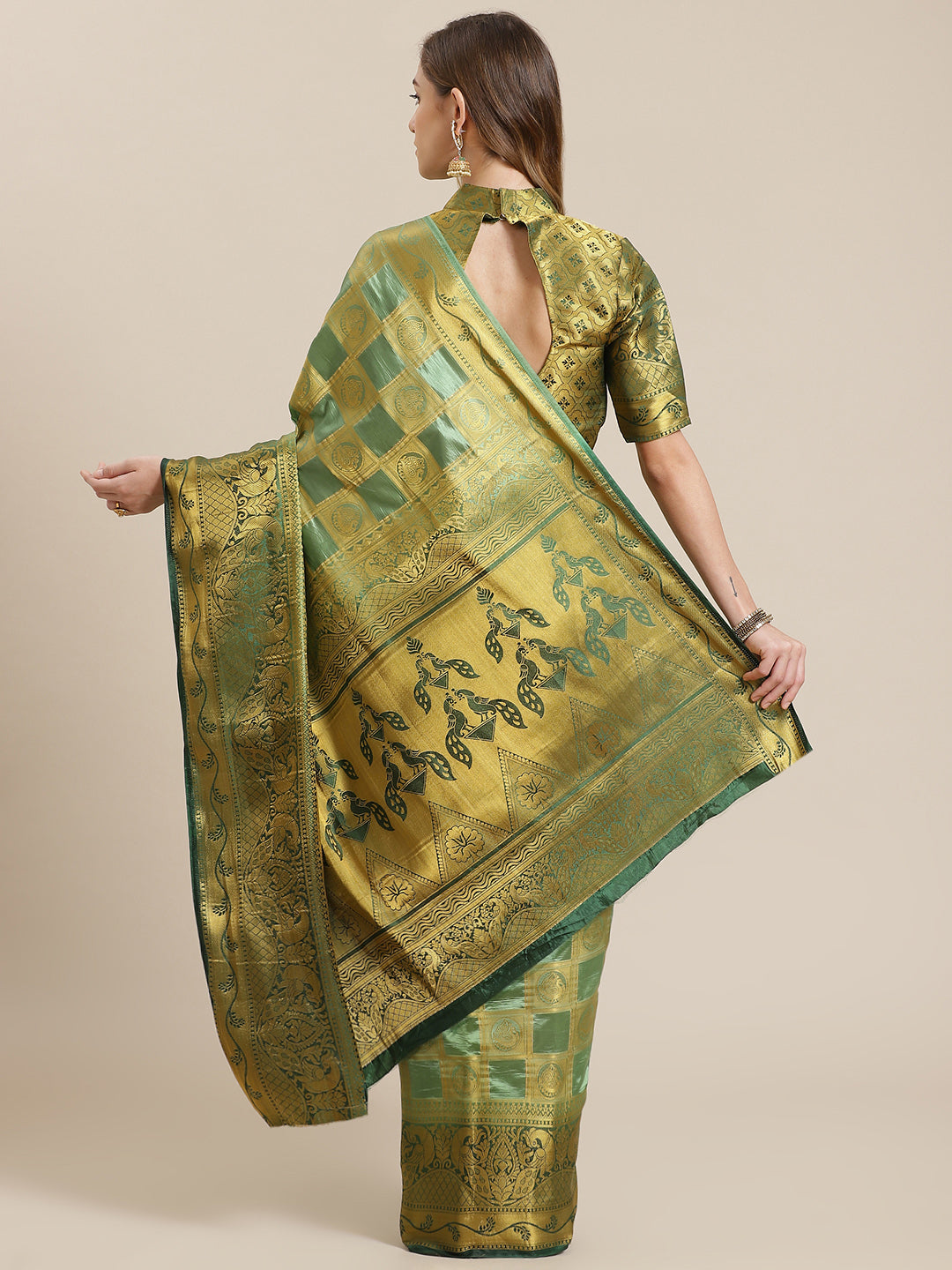 Dhiyona RV Women's Banarasi Silk With Jacquard Print Saree ( KVD1142 )