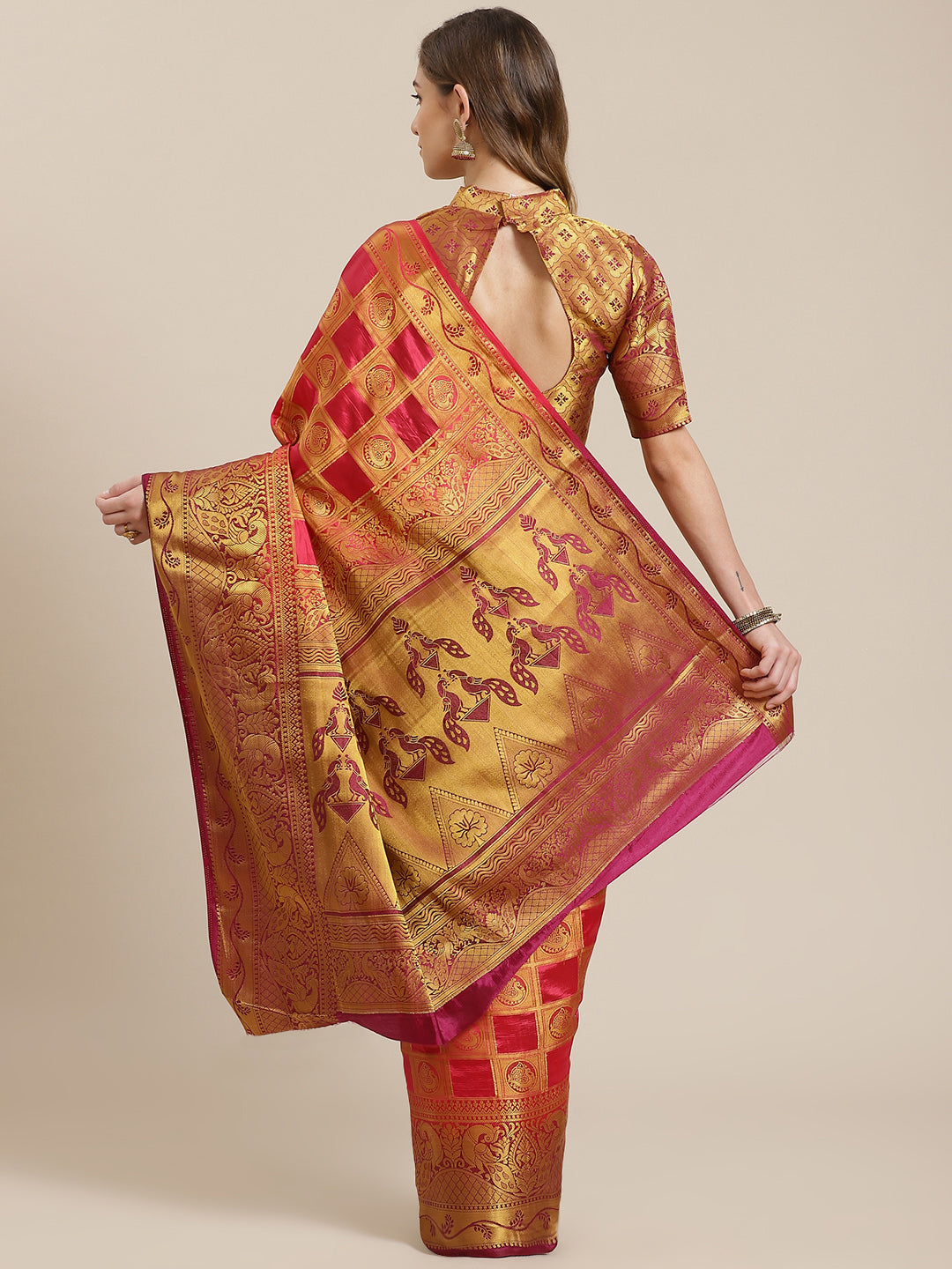 Dhiyona RV Women's Banarasi Silk With Jacquard Print Saree ( KVD1144 )