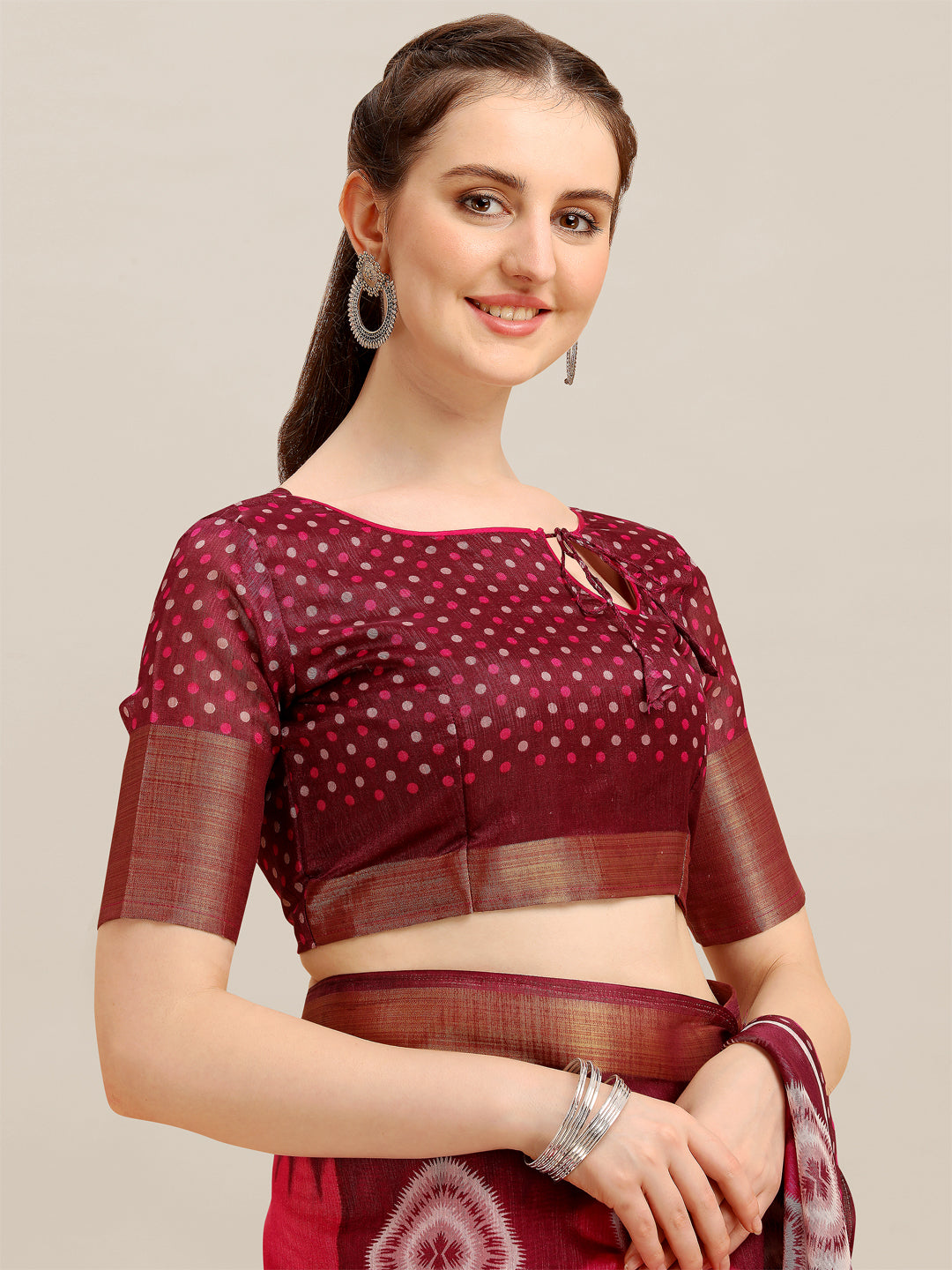 Dhiyona RV Women's Poly Cotton With Prizam Print Zari Broad Border And Printed Saree ( KVD1293 )