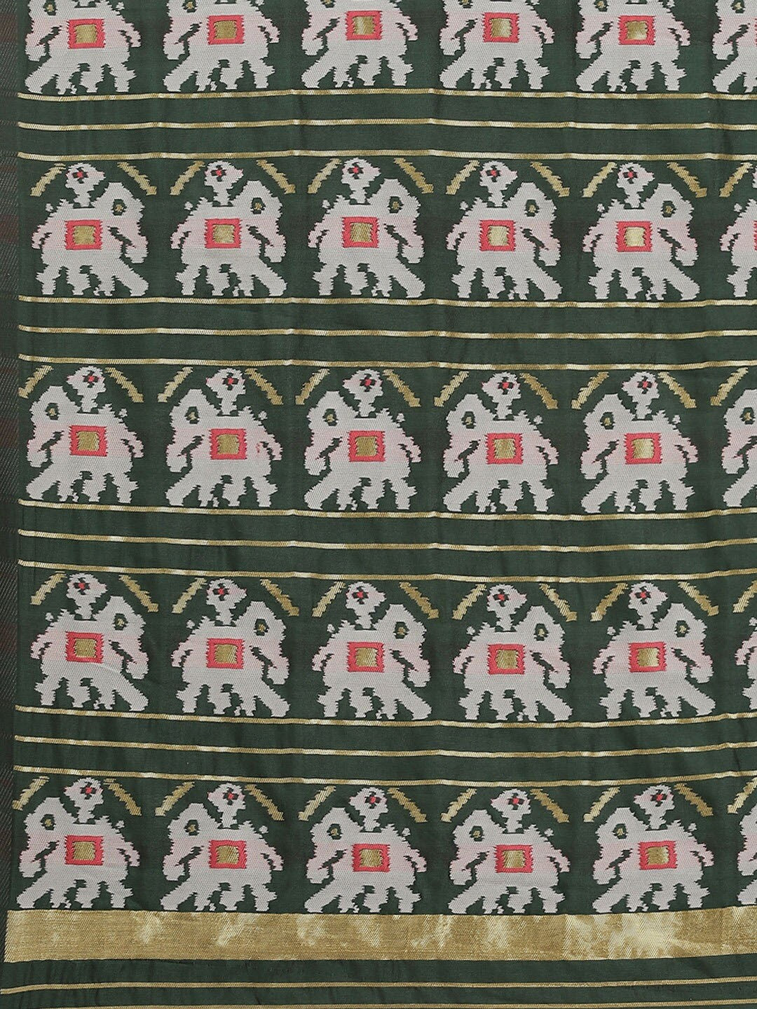 Dhiyona RV Women's Banarasi Cotton Silk With Patola Weaving Pattern Saree With Blouse ( KVD1336 )