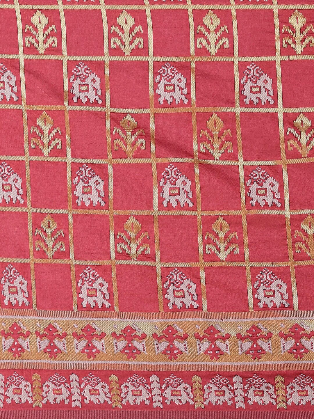 Dhiyona RV Women's Banarasi Cotton Silk With Patola Weaving Pattern Saree With Blouse ( KVD1336 )