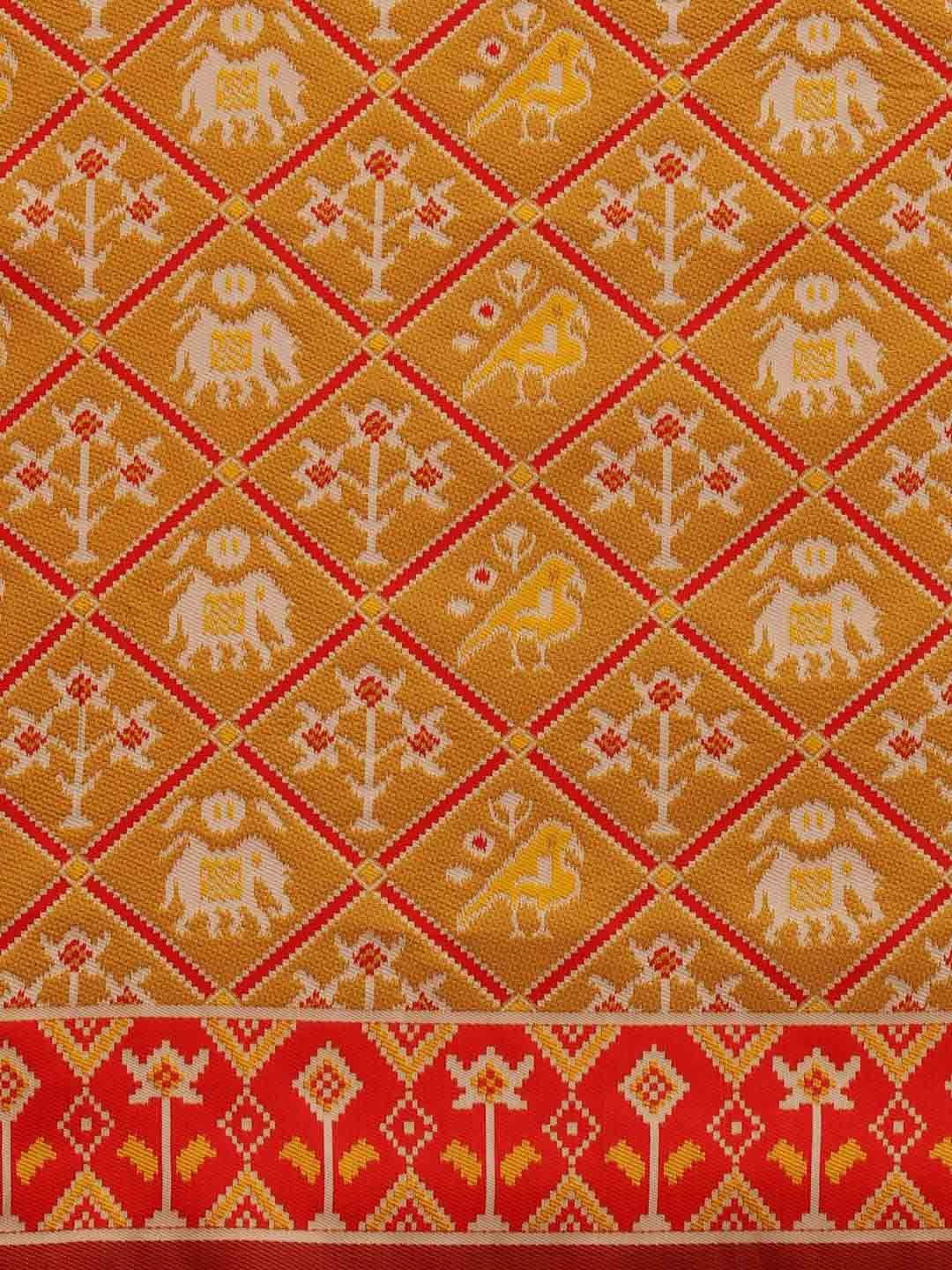 Dhiyona RV Women's Banarasi Cotton Silk With Patola Weaving Pattern Saree With Blouse ( KVD1343 )