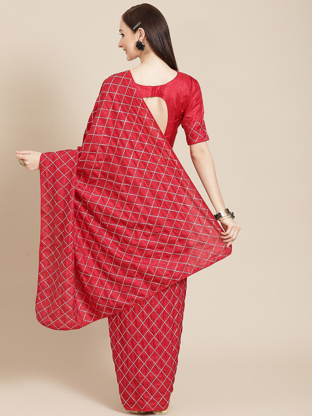 Dhiyona RV Women's Dora Silk Sequins Work Saree ( KVD1406 )