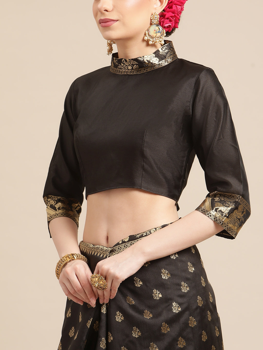 Dhiyona RV Women's Banarasi Jacquard With Zari Weaving And Printed Saree ( KVD1437 )