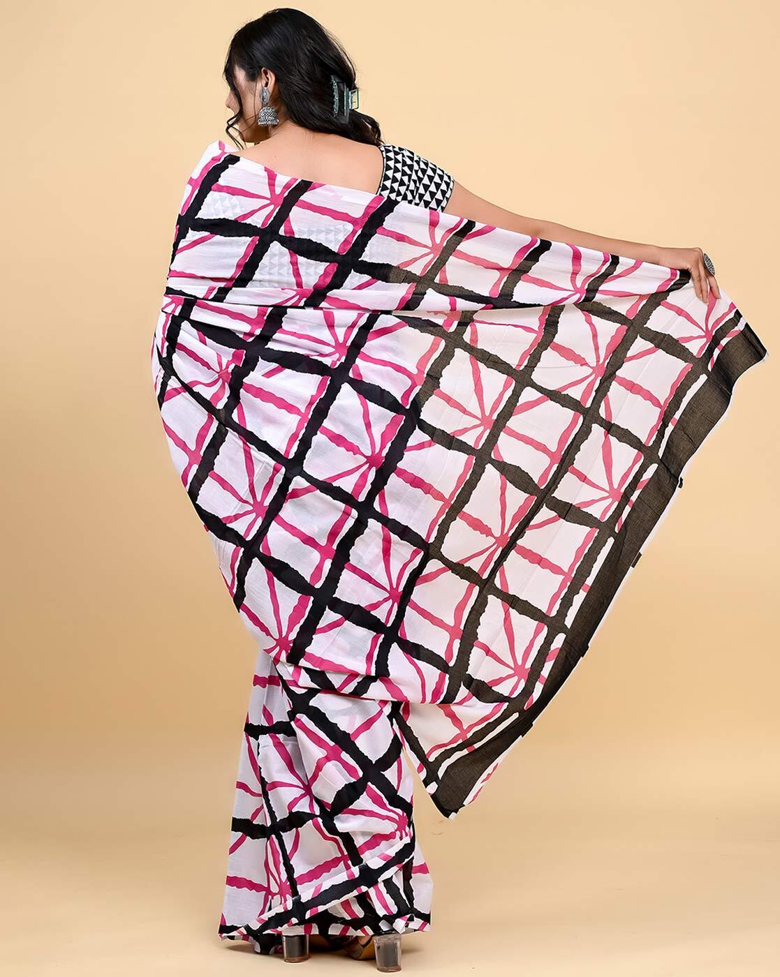 Dhiyona RV Women's Linen Blend Floral Printed Exclusive Saree With Blouse ( KVD1498 )